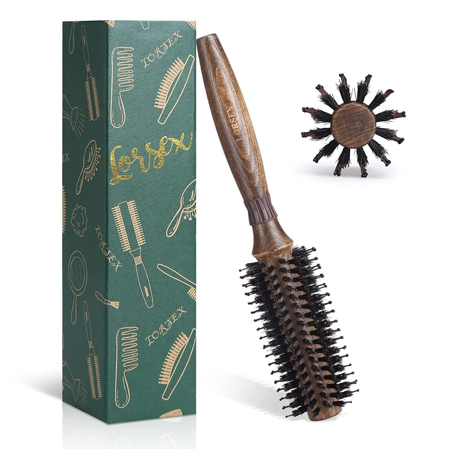 LuxusKollektion Rundbürste Rundbürste Wildschweinborsten Nylonborsten Styling Haarbürste Locken