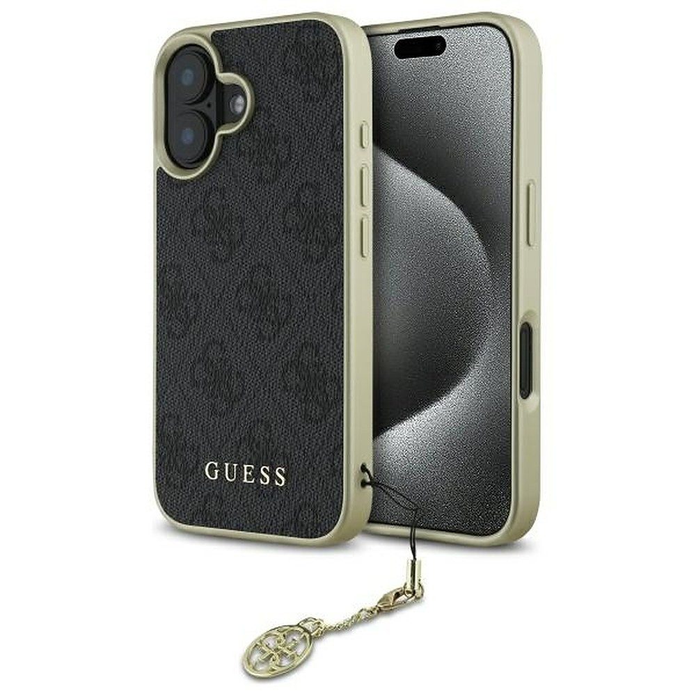 Guess Handyhülle Schutzhülle Handytasche, 4G-Monogrammmuster, Kunstleder, mit Anhänger