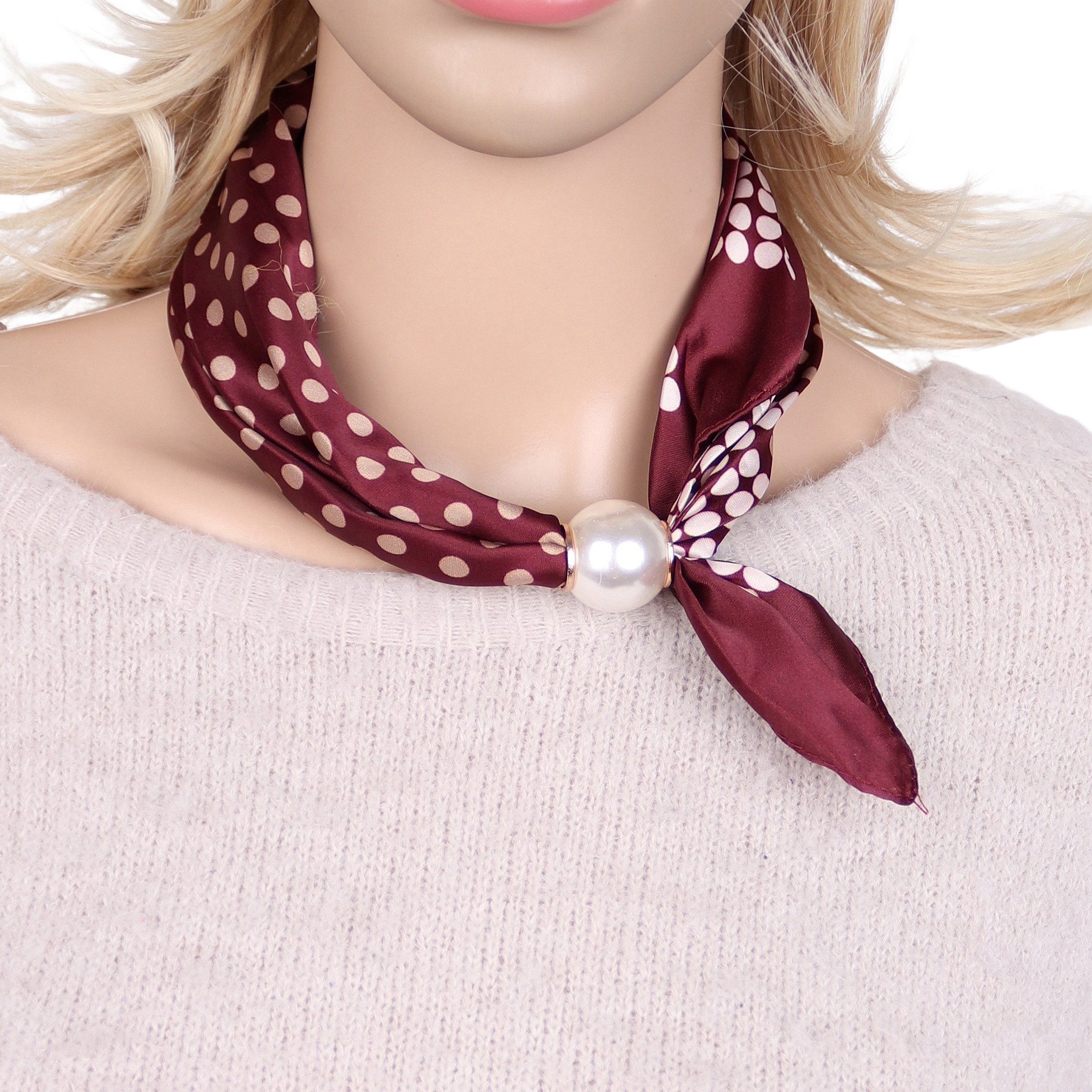 MIRROSI Nickituch Schmales Halstuch mit magnetischem Clip, Damen Halstuch deal für Frühling,Sommer, Herbst