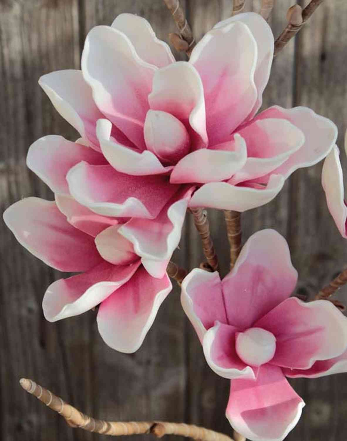 Kunstzweig Kunst Magnolia Birgitta, rosa-weiß, 110cm Magnolie, artplants, Höhe 105.0 cm