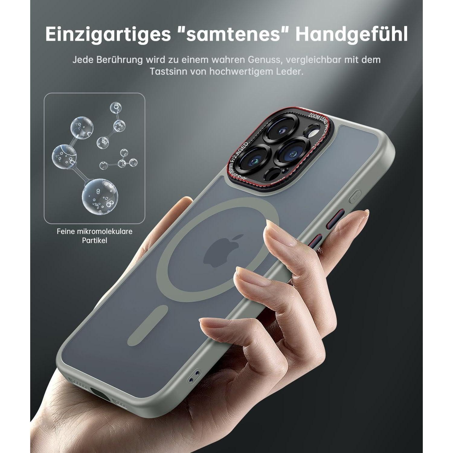 Handyhülle Für IPhone 15 Pro Max – Matt, Mit N56 Magneten & Integriertem Kameraschutz – Schwarz