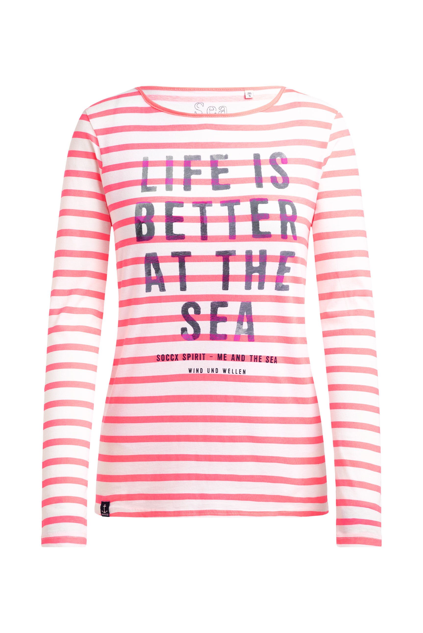 SOCCX Rundhalsshirt mit U-Boot-Ausschnitt günstig online kaufen