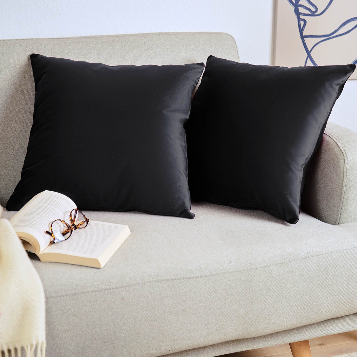 Blumtal Подушкиbezug 2er Set - dekorativer Samt Подушкиbezug mit verstecktem Reißverschluss, Подушкиhülle für Zierkissen, waschbar