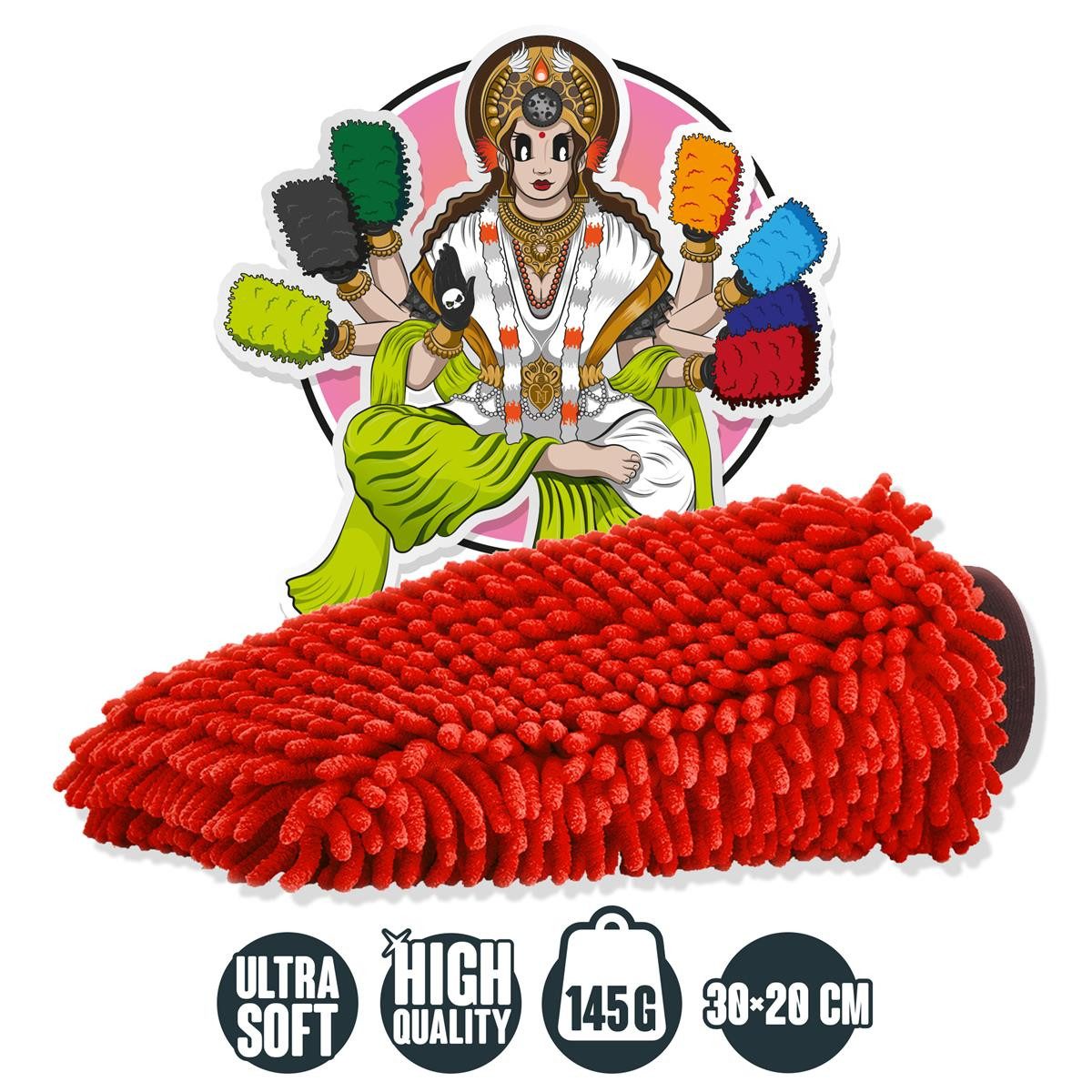 Nuke Guys Waschhandschuh Nuke Guys - Chenille Waschhandschuh, Fahrzeugwäsche - Waschschwamm - Zottel - Autopflege - Motorradpflege