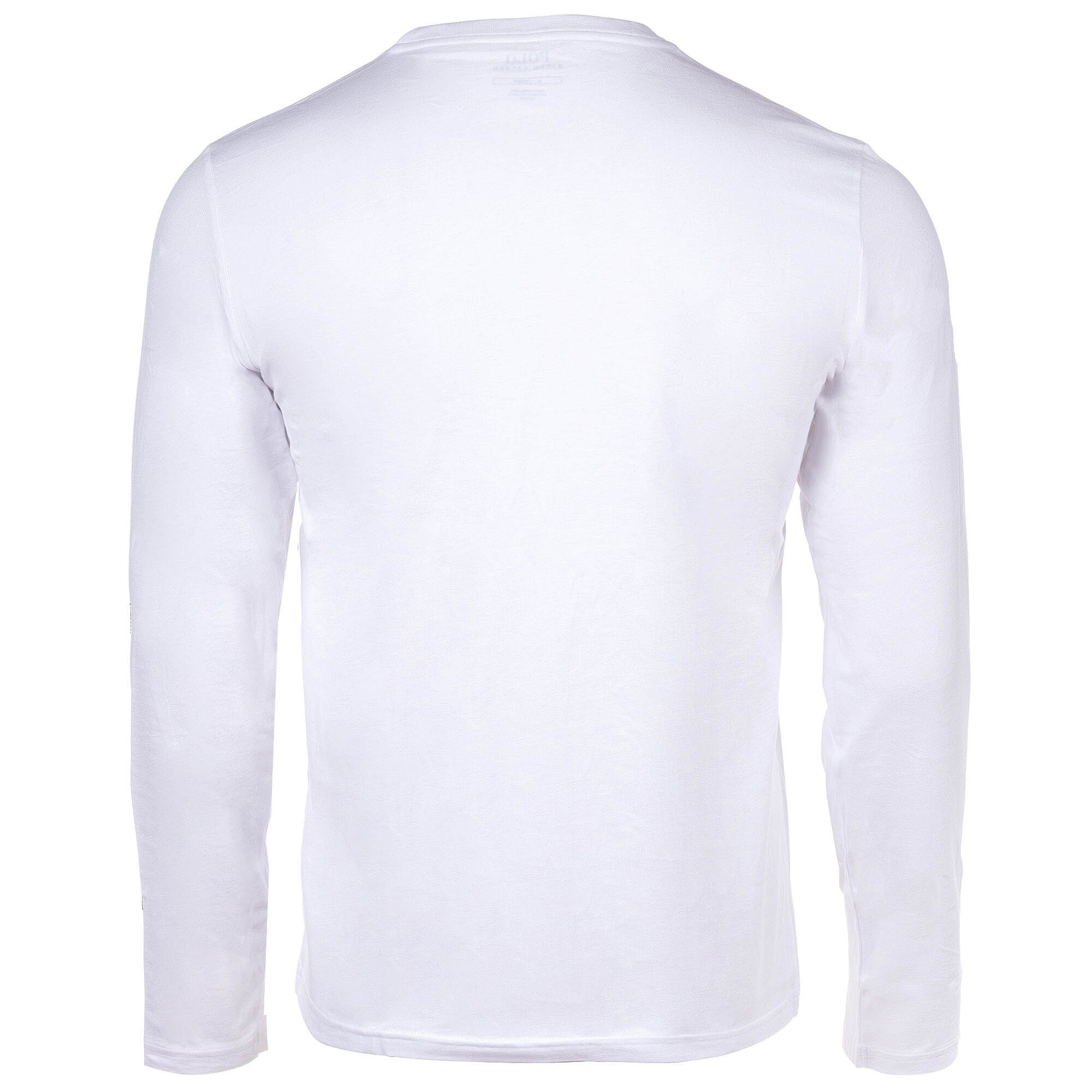 Weiß Langarmshirt T-Shirt TOP - Polo Lauren LS Ralph CREW-SLEEP Herren