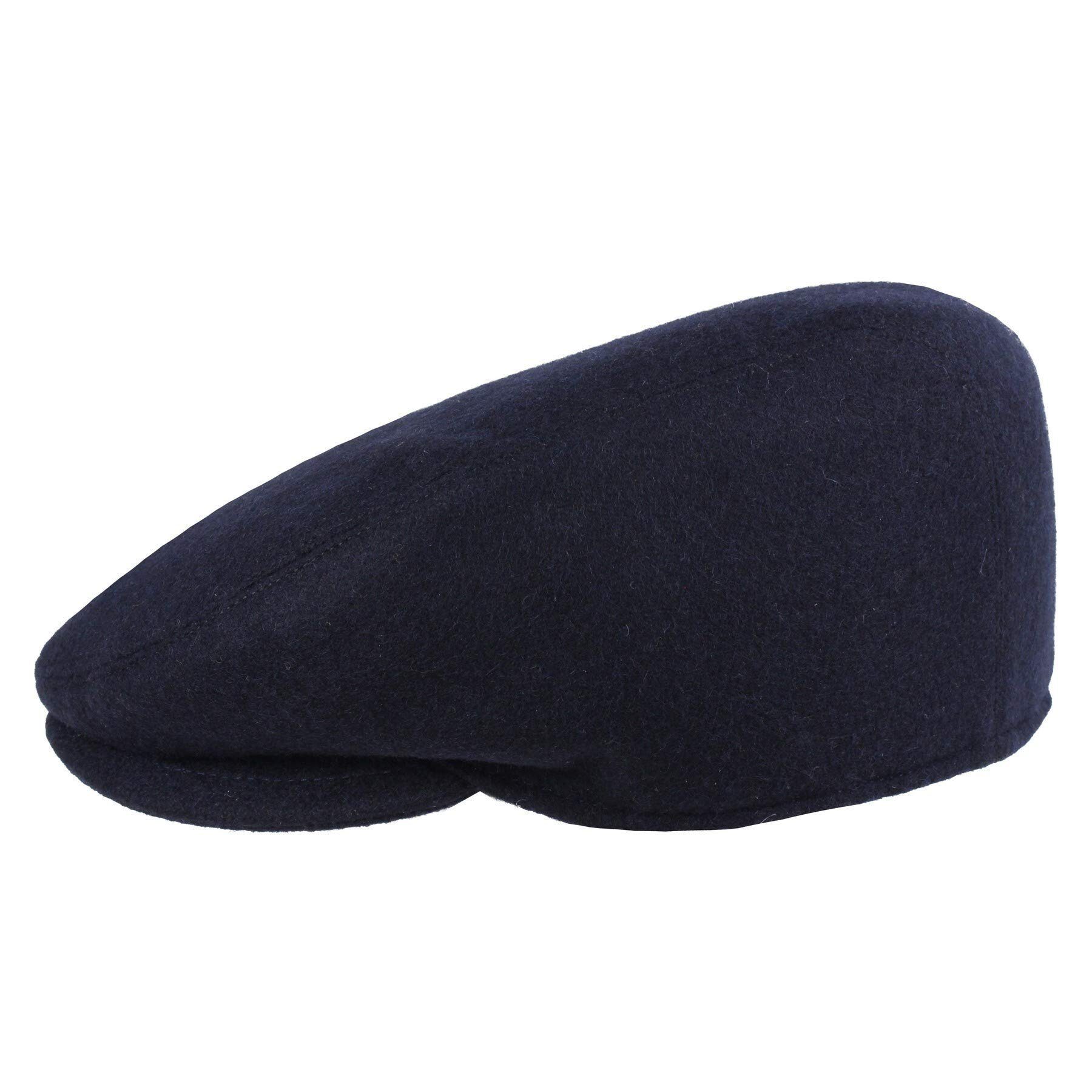 HatBee Flat Cap Herren Schirmmütze Sportmütze Wolle Made in Italy Blau