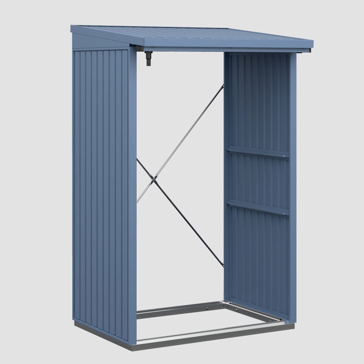 Hörmann Ecostar Kaminholzregal aus Metall "Trend Typ 1", feuerverzinktes Stahlblech