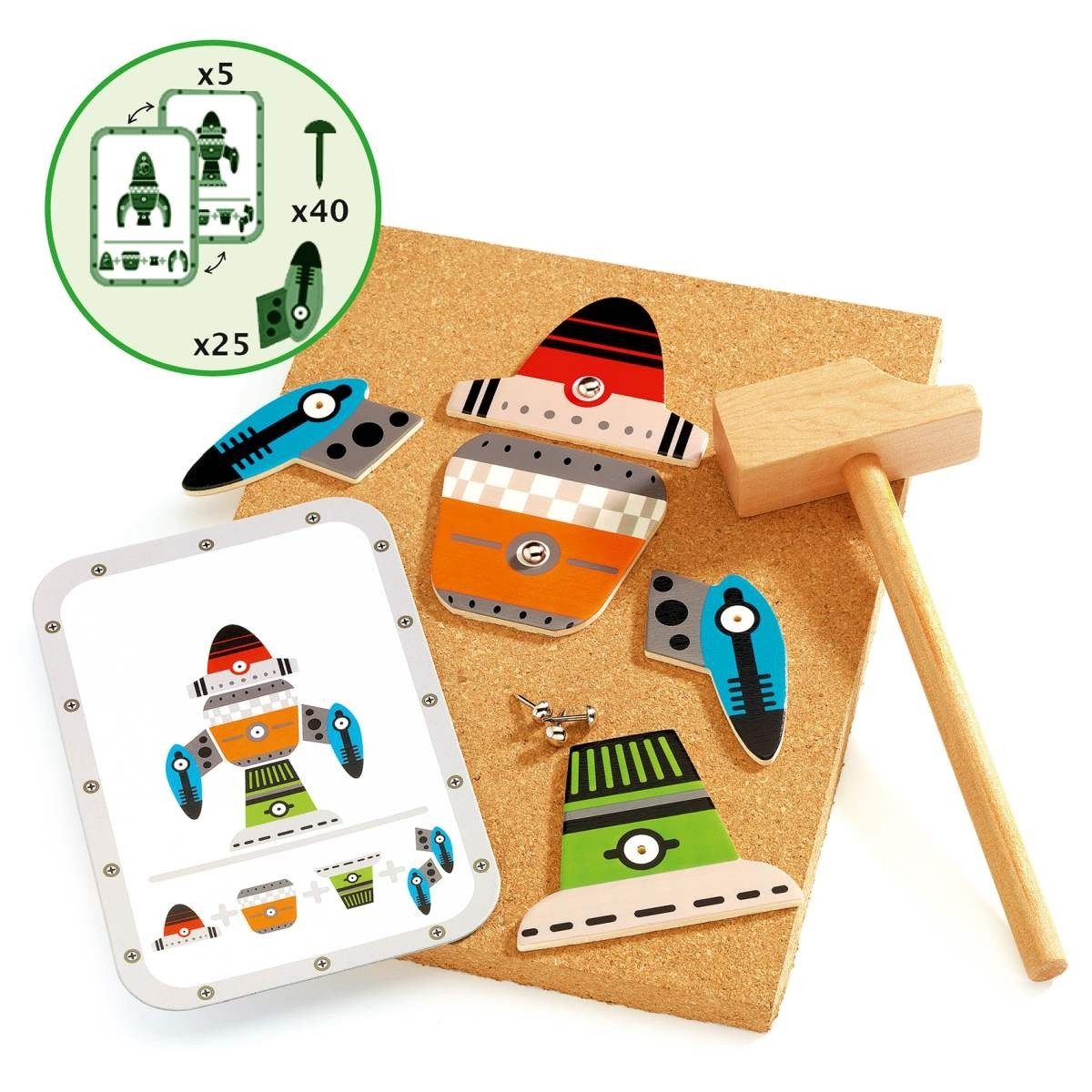 DJECO Spiel Hämmerchenspiel Tap Tap Weltraum für Kinder, Hämmerchenspiel Tap Tap Weltraum, Hämmerchenspiel