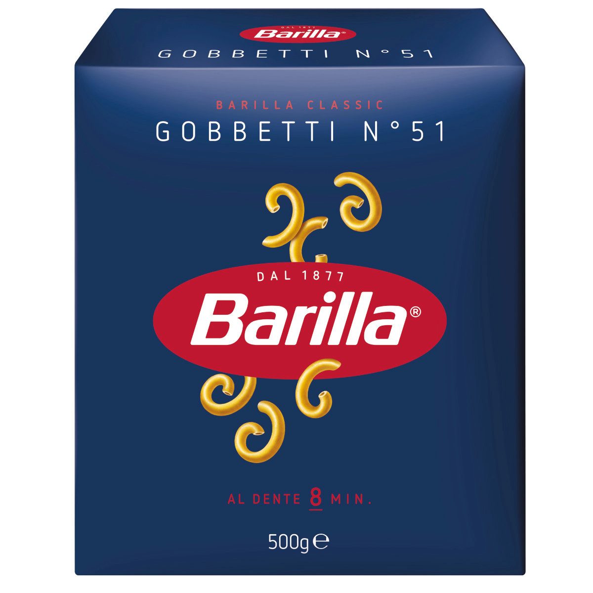 Barilla Nudeln, Barilla Gobbetti Nr 051 Pasta aus Hartweizengriess Hörnchen 500g