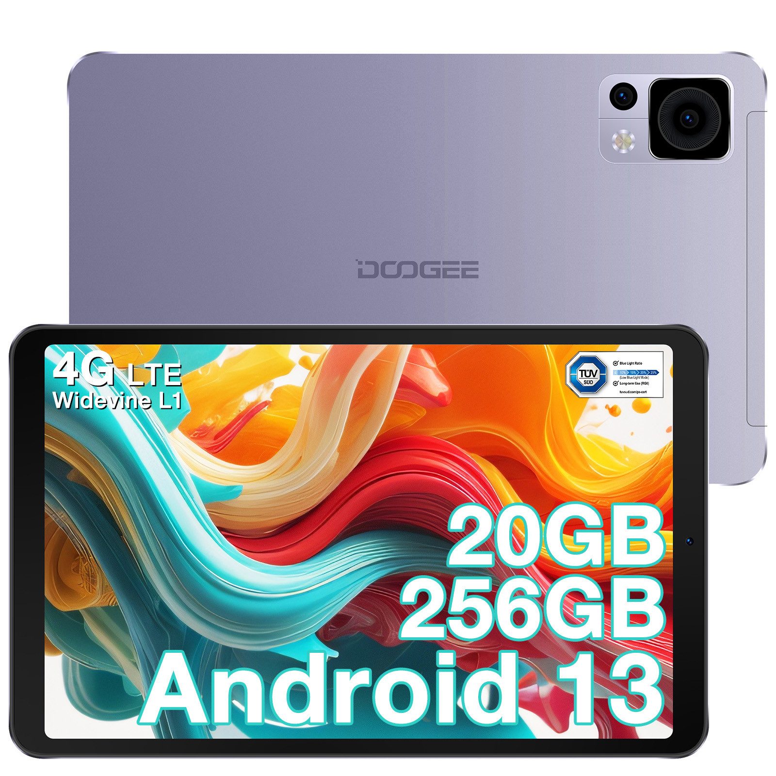 DOOGEE T20 Mini Kinder Tablet 8,4" FHD+ Android, Widevine L1, 5060 mAh Akku Tablet (9GB RAM, 128GB Speicher, Octa-Core, 5060mAh Akku & Face Unlock)