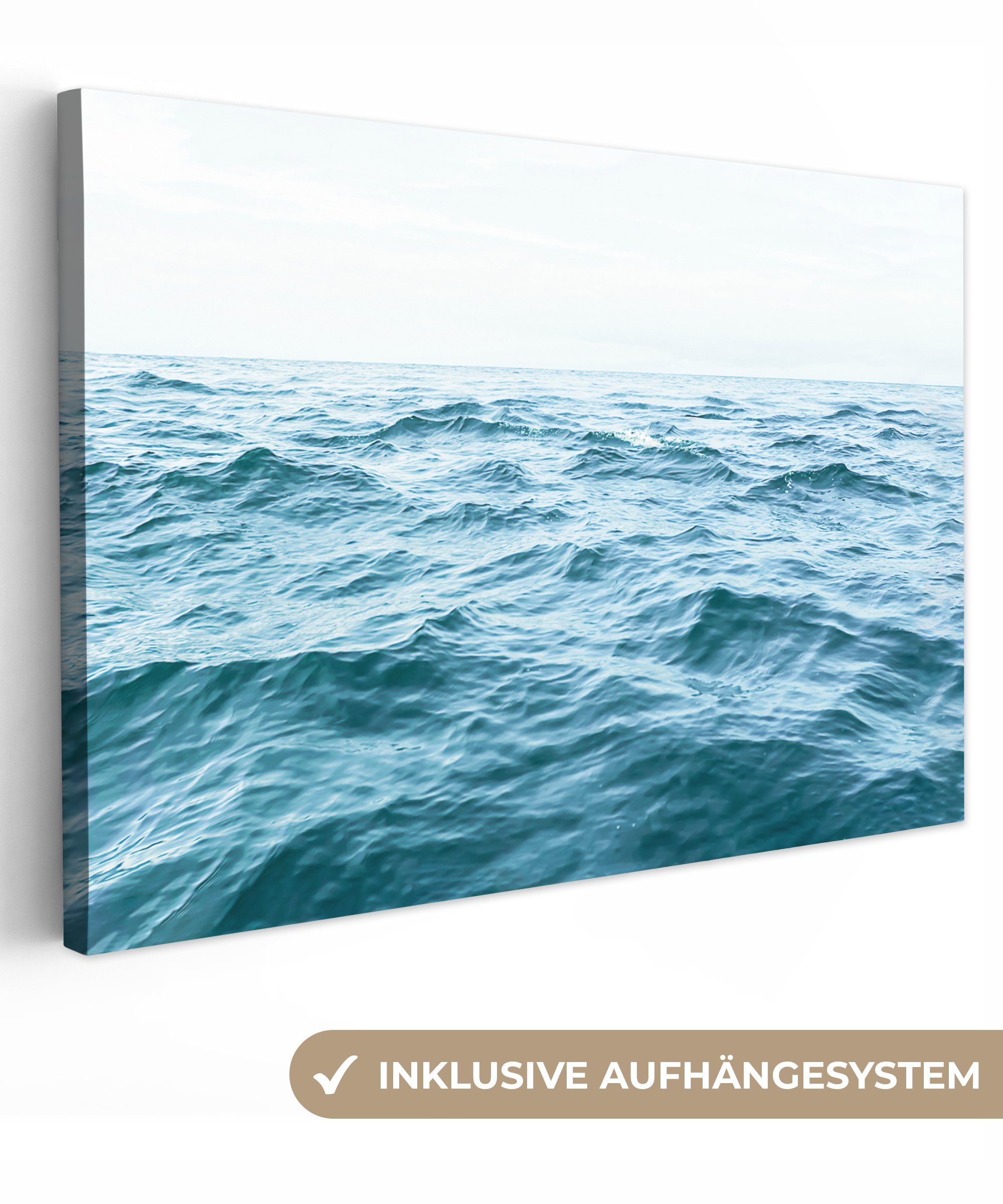 OneMillionCanvasses® Leinwandbild Meer - Wasser - Natur - Ozean, (1 St), Wandbild Leinwandbilder, Aufhängefertig, Wanddeko, 30x20 cm