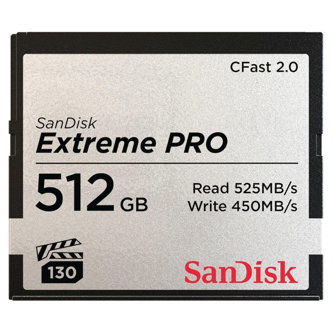 Sandisk CFast Extreme Pro 2.0 Speicherkarte (512 GB, 525 MB/s Lesegeschwindigkeit)