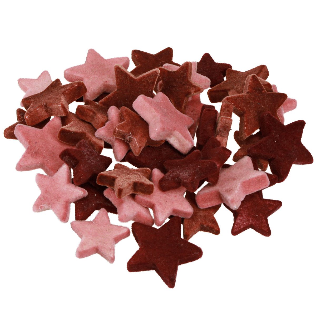 Florists Products Weihnachtsmann Deko Sterne Beflockt Streudeko Weihnachten Burgund Braun 40 St