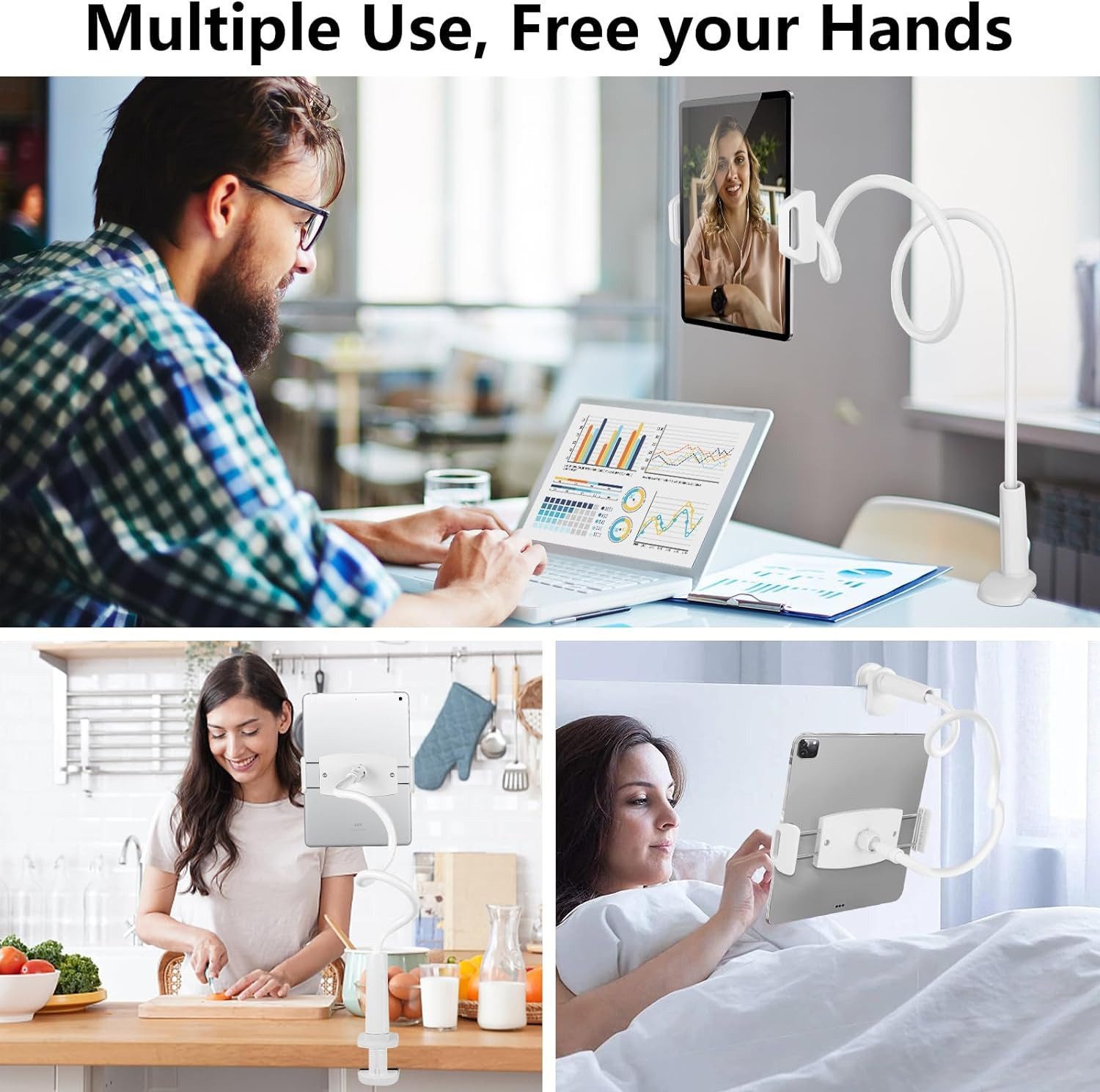 Luckice Handy-Halterung Flexibler Schwanenhals-Handyhalter Gooseneck Handyhalter, (Höhenverstellbar & 360° Drehbar – Universell für iPhone, Samsung, iPad & alle – Bild 4 von 5