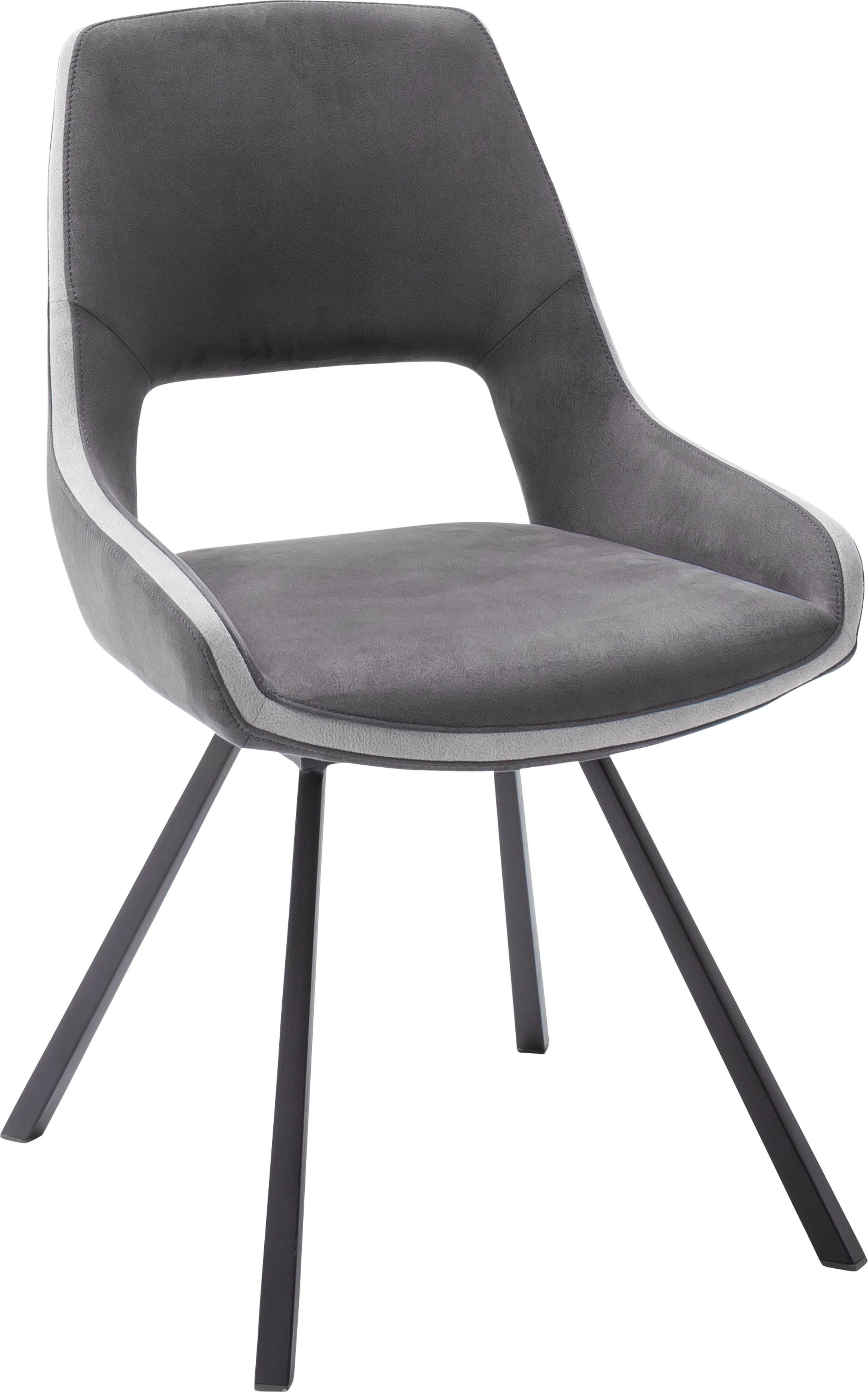 St), Stuhl 180°drehbar kg 120 bis (Set, | furniture belastbar mit Dunkelgrau Set, Bayonne Nivellierung, MCA Dunkelgrau-Grau Esszimmerstuhl 2 2-er