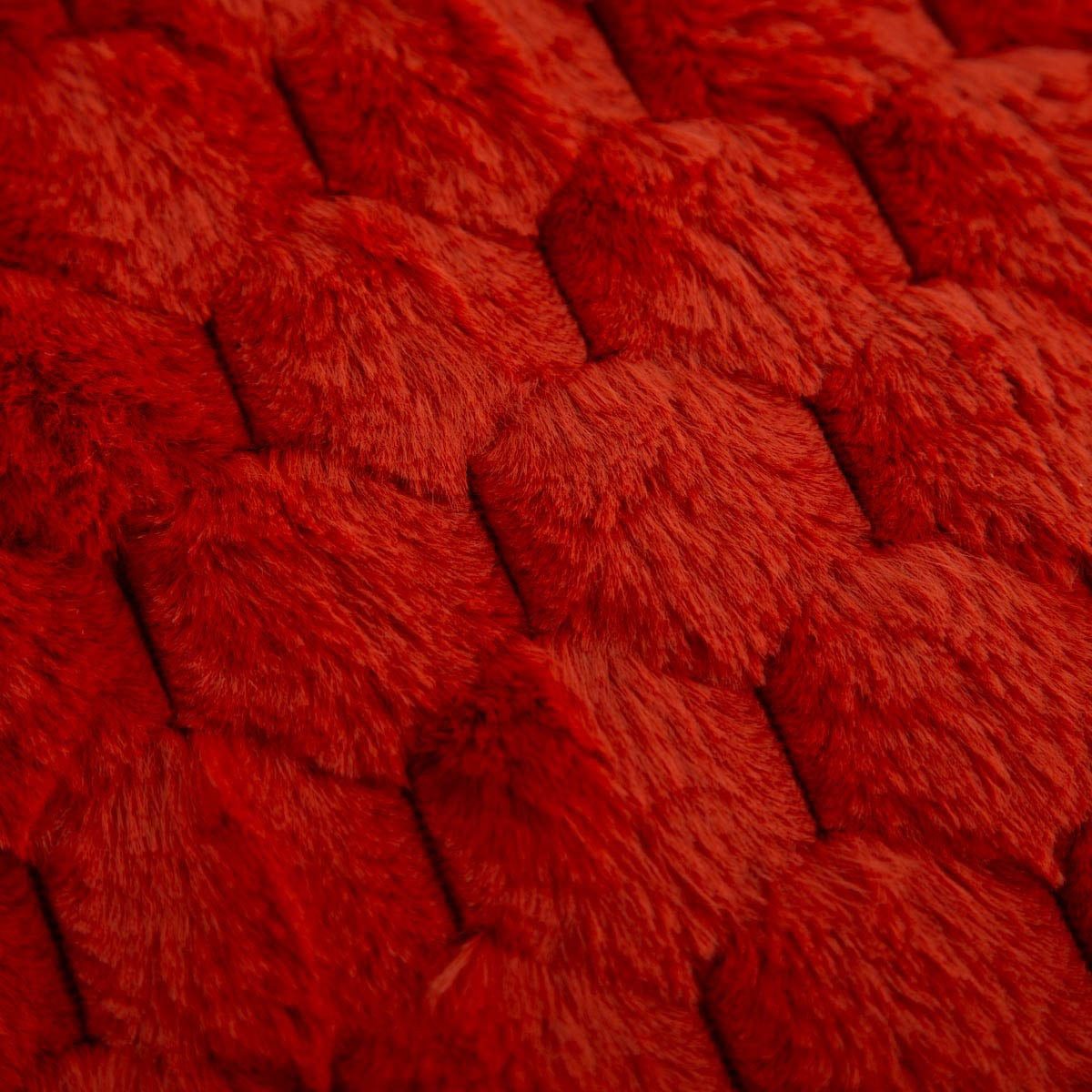 SCHÖNER LEBEN. Fellkissen Kuschelkissen 3D Knubbel marsala rotbraun 45x45cm