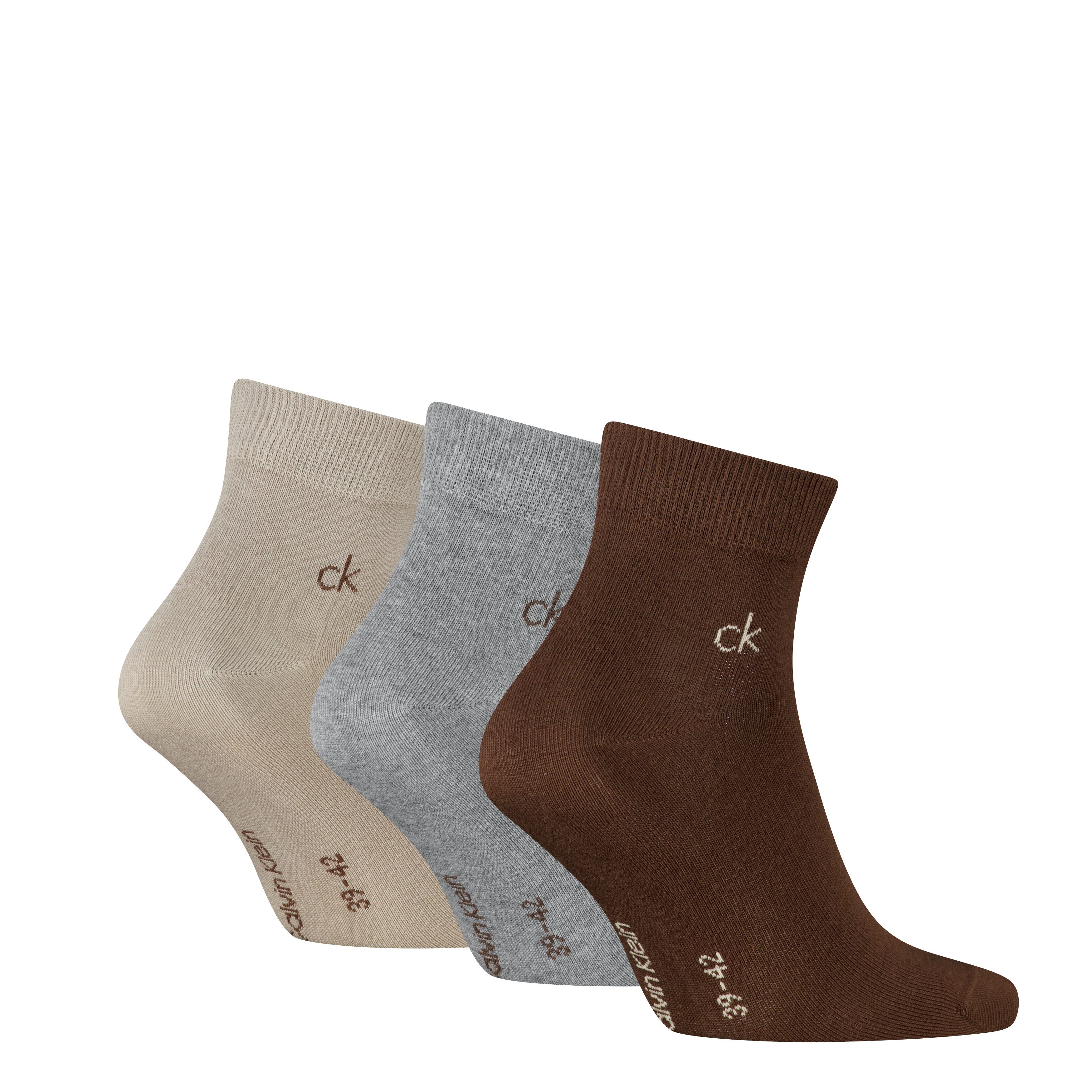 Calvin Klein Kurzsocken CK MEN QUARTER (3 Paar) Rippenbündchen, Cotton-Mix, elastisch