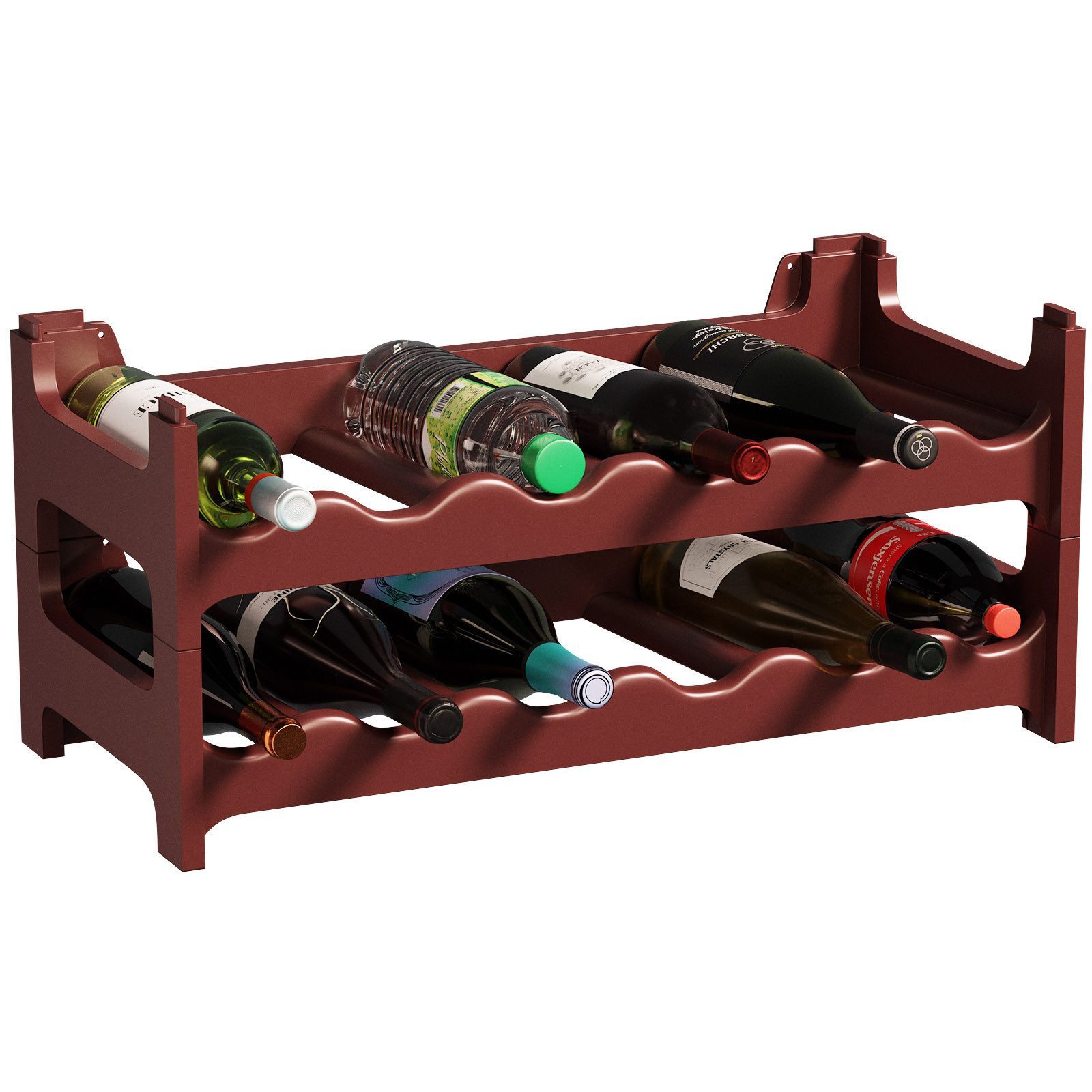 ARTECSIS Weinregal Stapelbar, Flaschenregal Kunststoff, Gastronomie-Qualität, Braun Verschiedene Mengensets, Made In Austria