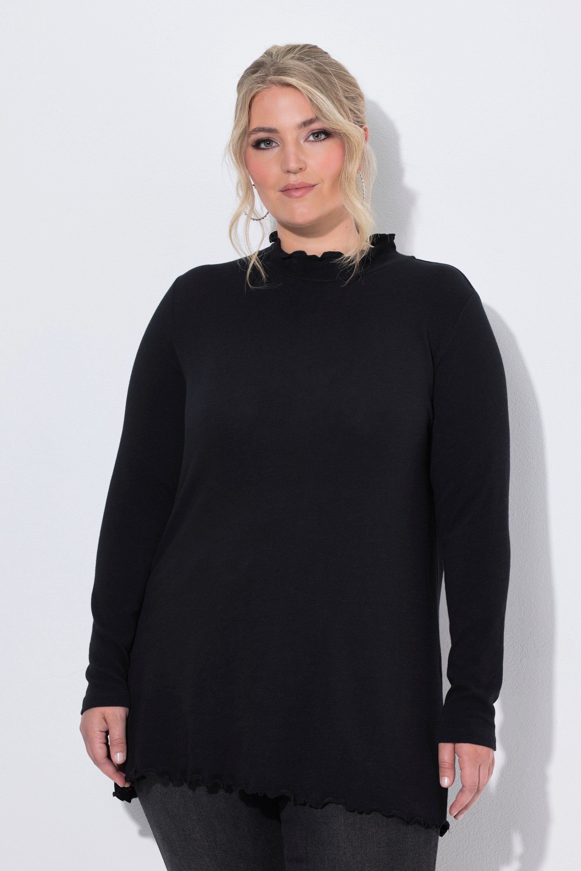 MIAMODA Strickpullover Pullover A-Linie leichter Strick Stehkragen