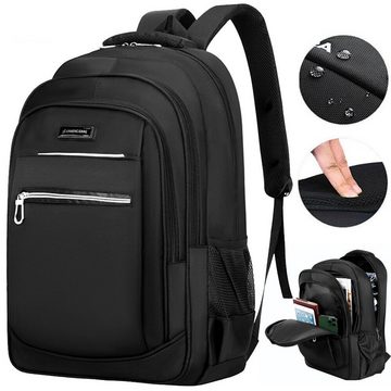 AKKEE Laptoprucksack Laptop Rucksack Rucksäcke Schulrucksack Wasserbeständig Laptoptasche (1Stk, 1-tlg., 40L, Schulrucksack, mit Reißverschluss), für Business/Schule/Reisen/Frauen/Männer-Schwarz