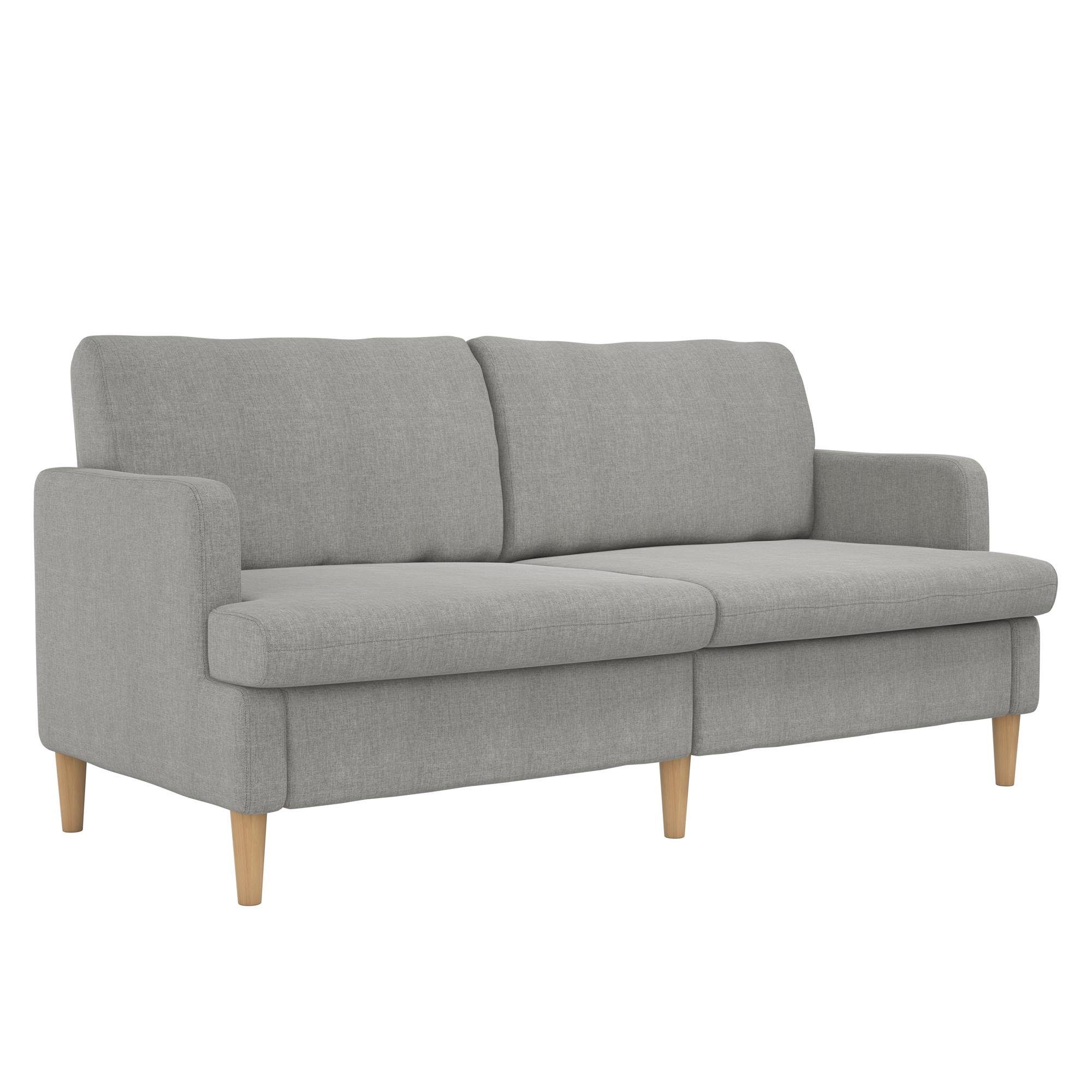 loft24 Sofa Corah, 3-Sitzer Couch, Stoffbezug, Länge 175 cm hellgrau