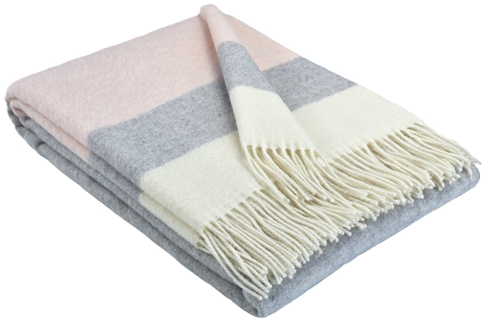 Wolldecke Merinowolldecke Plaid "FARO" Merinowolle-Kaschmir-Mix 140 x 200 cm, STTS