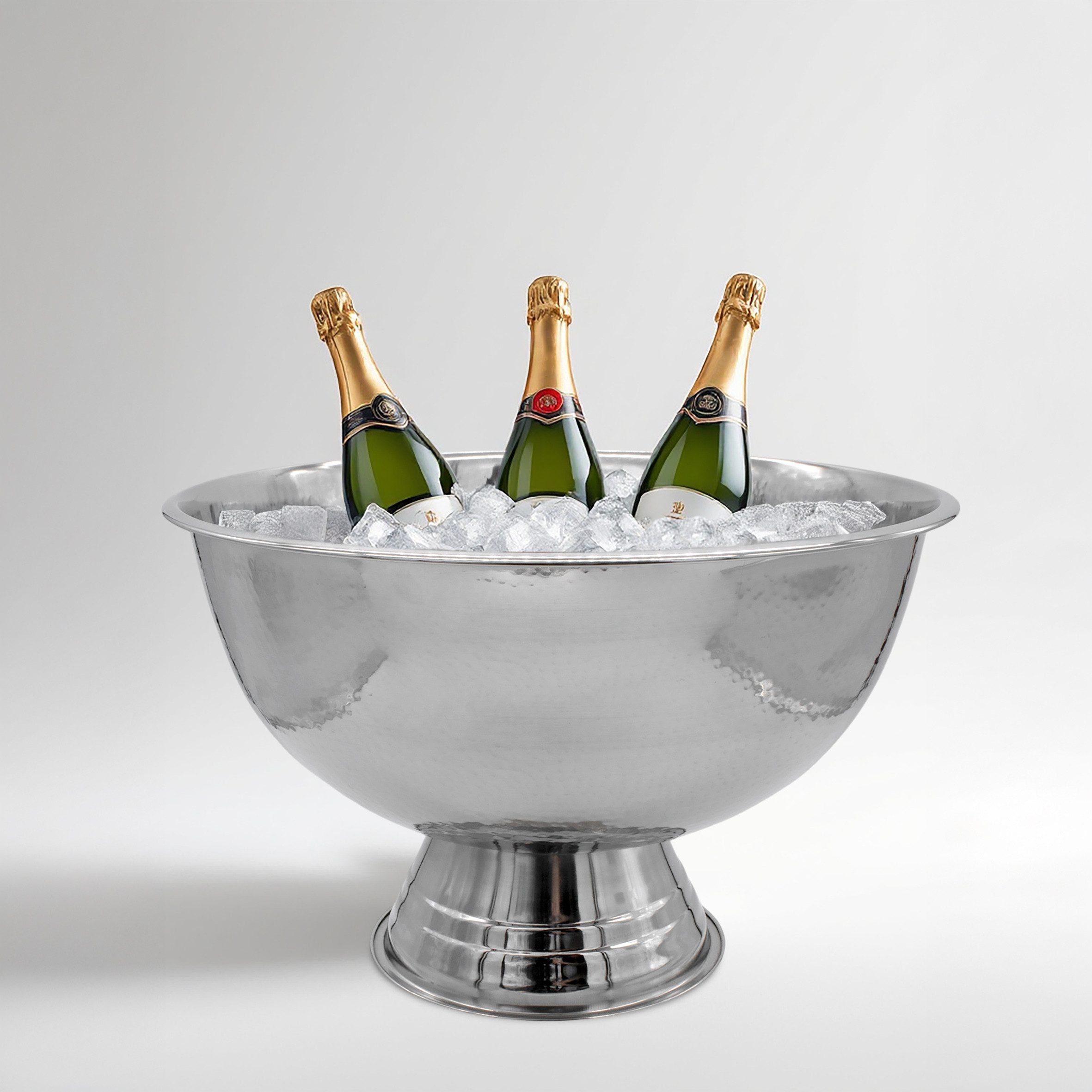 Spetebo Wein- und Sektkühler Edelstahl Champagnerschale Sektkühler - Ø 40 cm, gehämmert