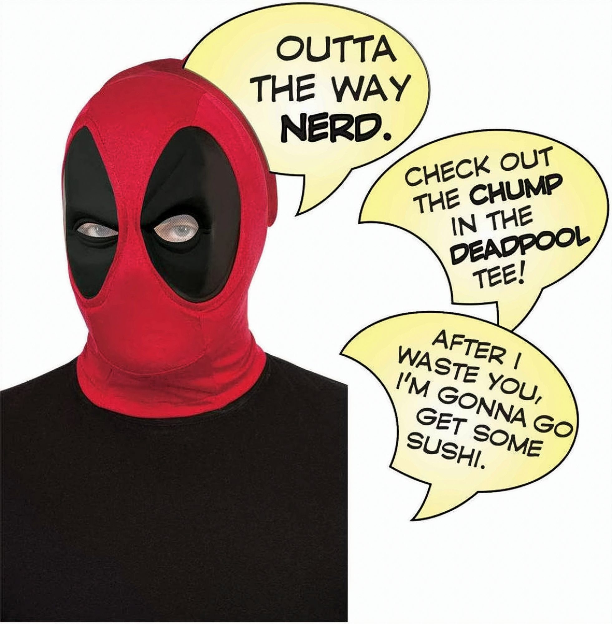 Rubies Niederlande b.v. Merchandise-Figur Deadpool Deluxe Mask & Speech Bubble Set