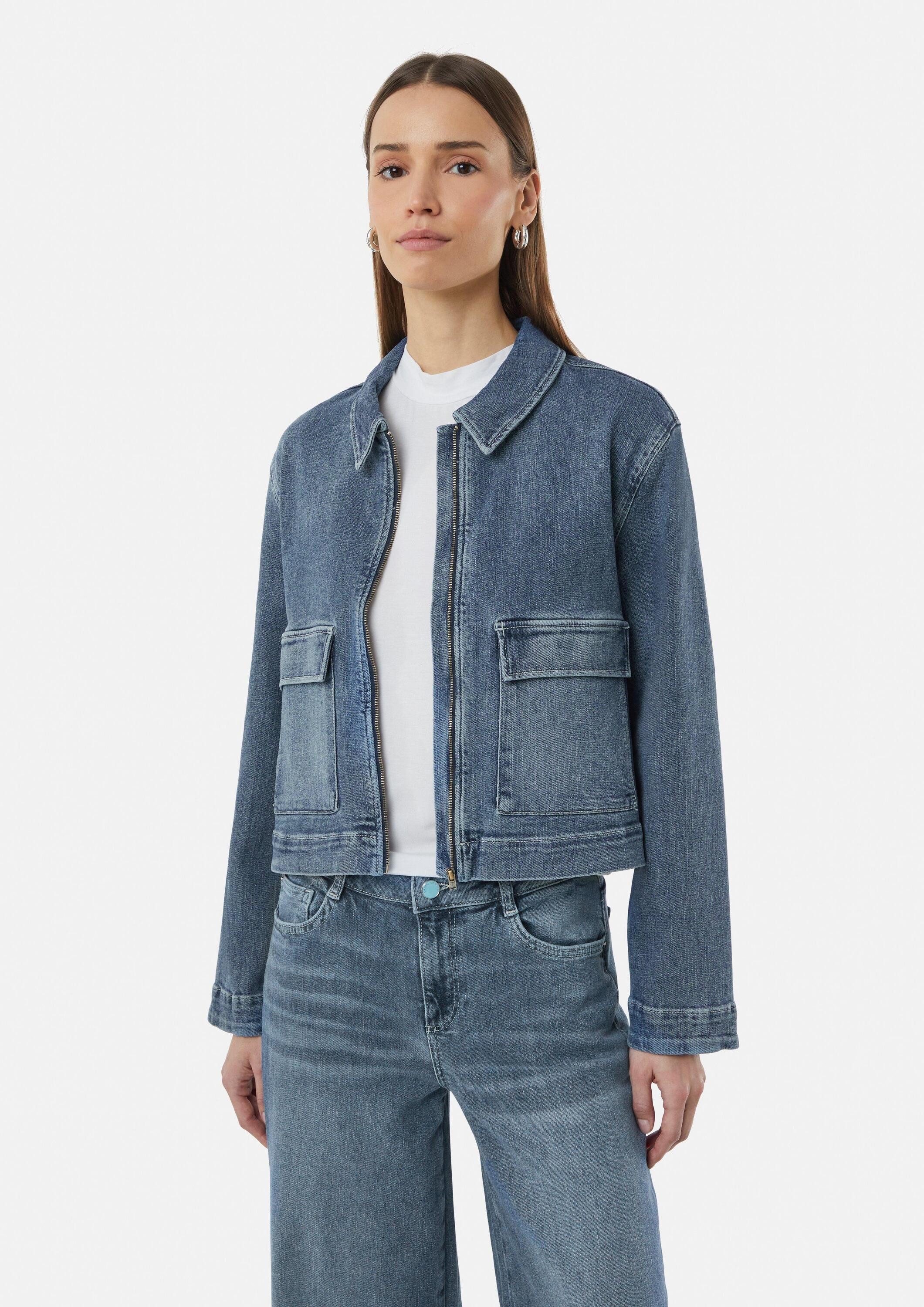 comma Funktionsjacke Indoor-Jacke Denim-Jacke im Boxy Fit