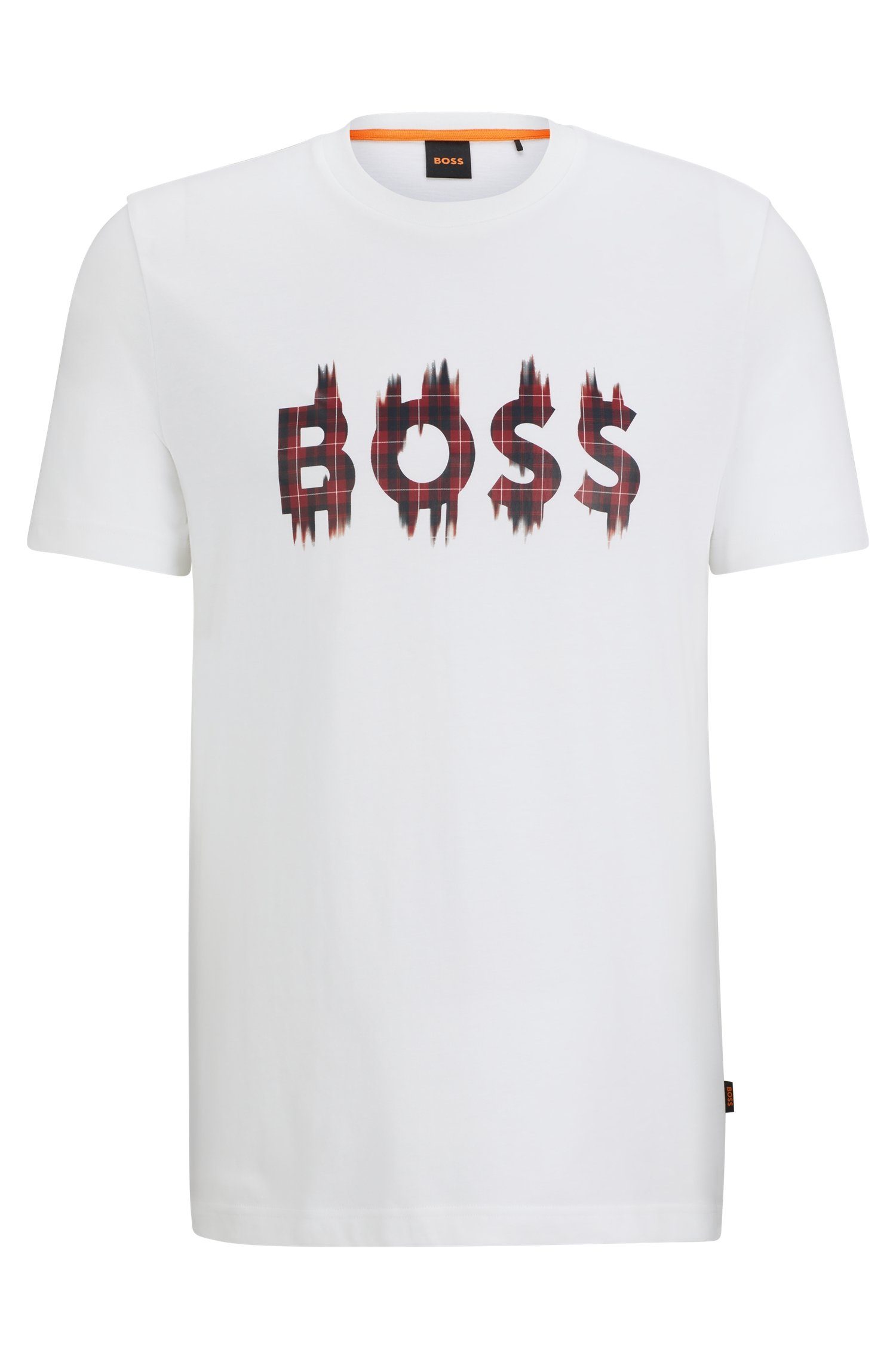 BOSS ORANGE Kurzarmshirt Teeheavyboss mit modischem Frontdruck 100_White | T-Shirts