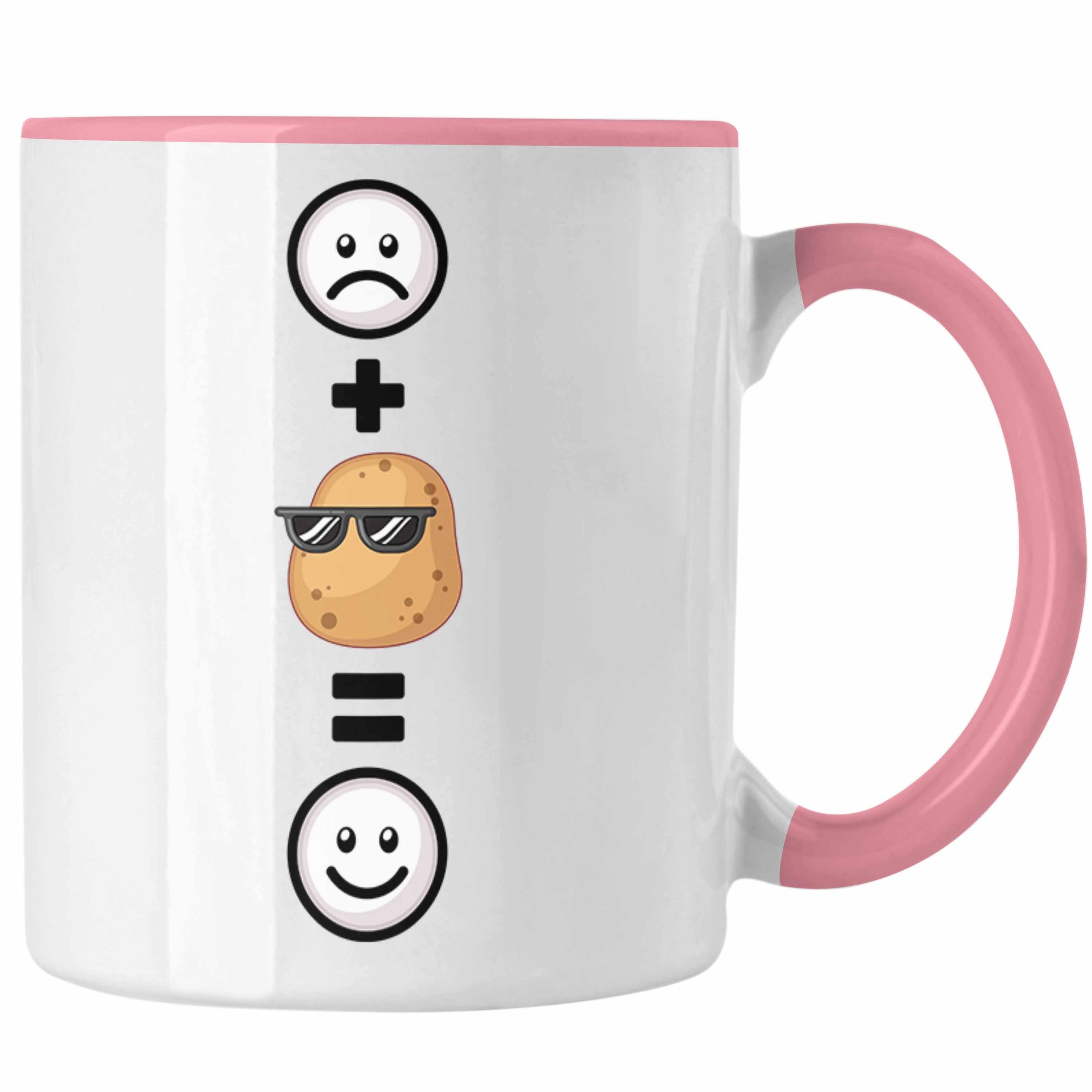 Trendation Tasse Kartoffel Tasse Geschenk für Kartoffel-Fans Lustige Geschenkidee :( Rosa