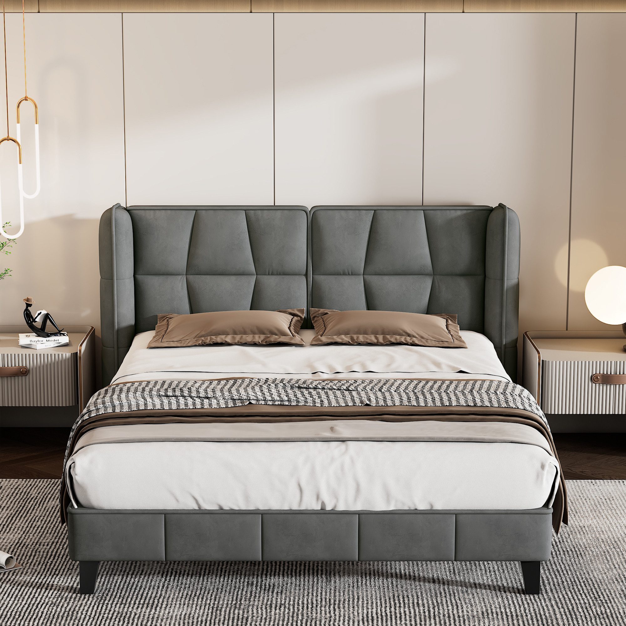STILVORA Polsterbett 140×200 Jugentbett Bettgestell mit Lattenrost und Kopf günstig online kaufen