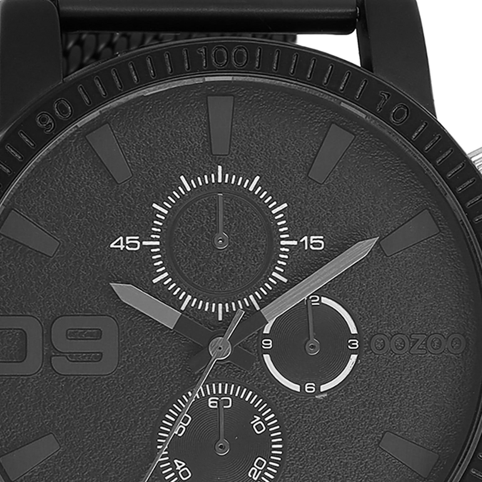 OOZOO Quarzuhr Herren Herrenuhr Fashion-Style, Analog, extra Timepieces Armbanduhr groß Oozoo verstellbarer rund, Metallarmband, 48mm) (ca. Schiebeverschluss stufenlos