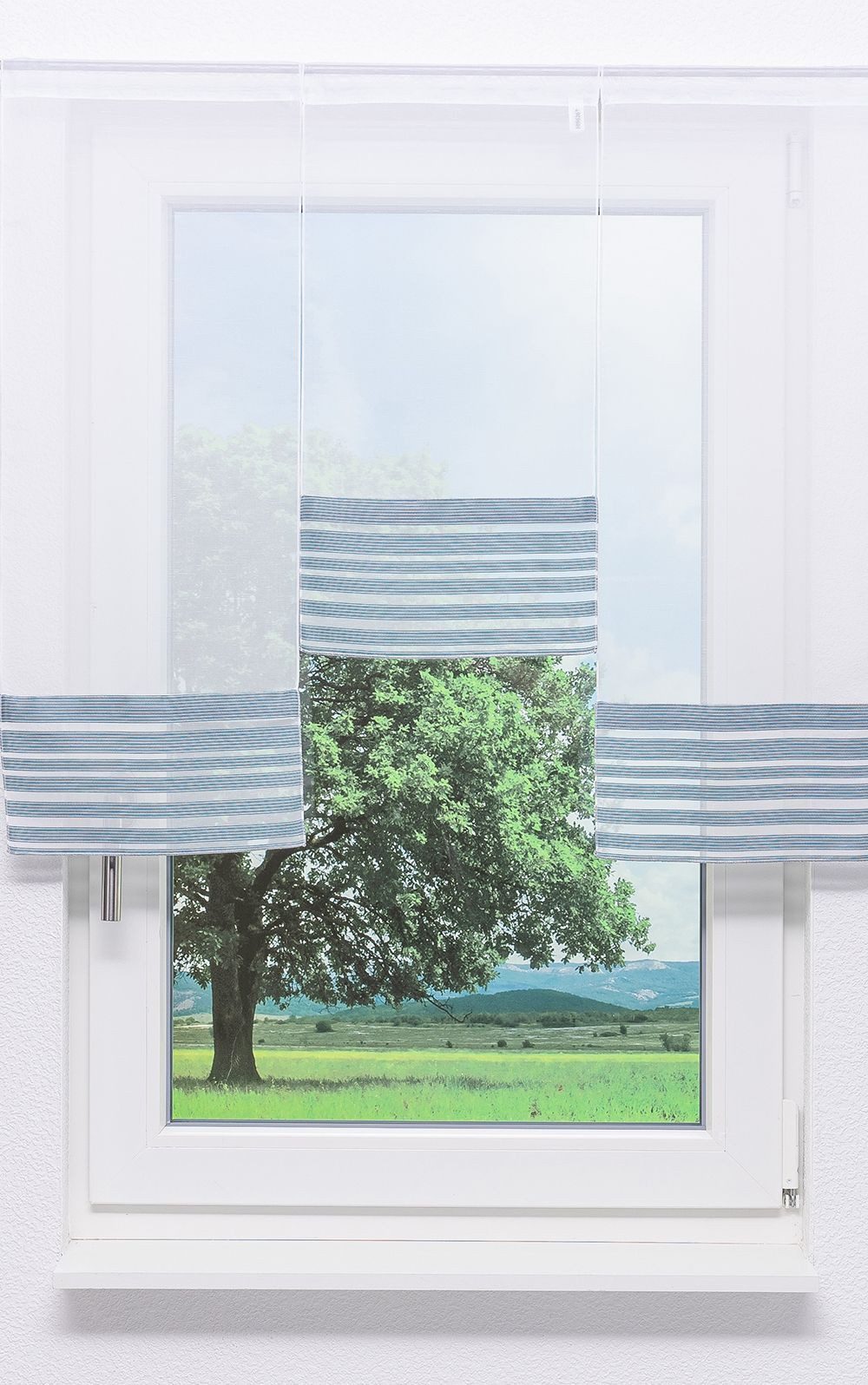 LYSEL® Scheibengardine SET Scheibenhänger MiniFLV Streifenglanz (1 St), transparent, HxB 80x30cm