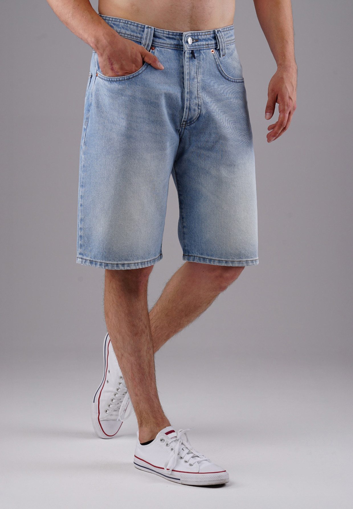 PICALDI Jeans Jeansshorts Zicco 471 Diamond - Relaxed Fit Icewashed Sky (1-tlg) Vintage-Look