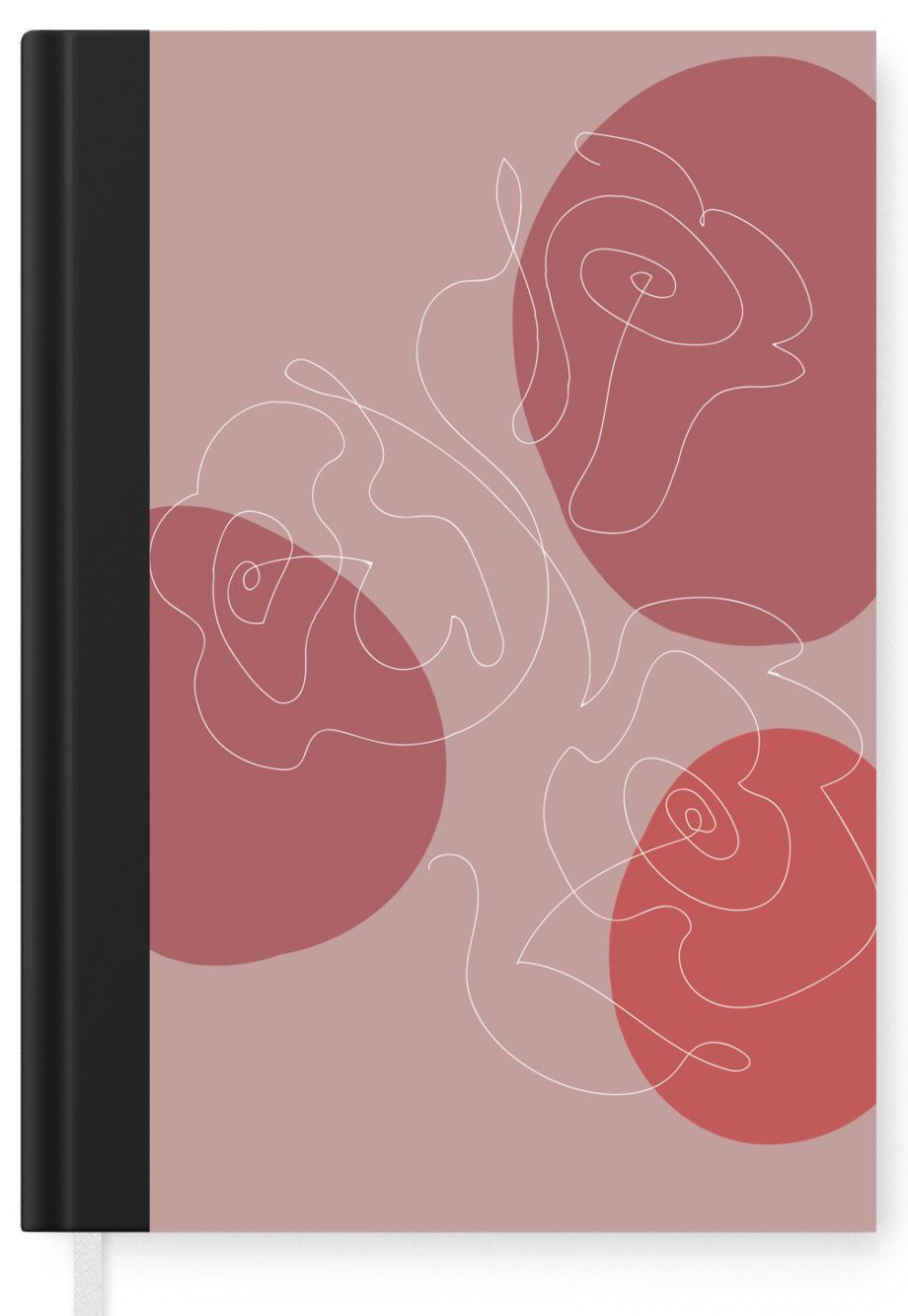 98 Abstrakt, Rot Seiten, Haushaltsbuch MuchoWow A5, Notizheft, Blumen Rosen Notizbuch - Merkzettel, - Journal, - Tagebuch,