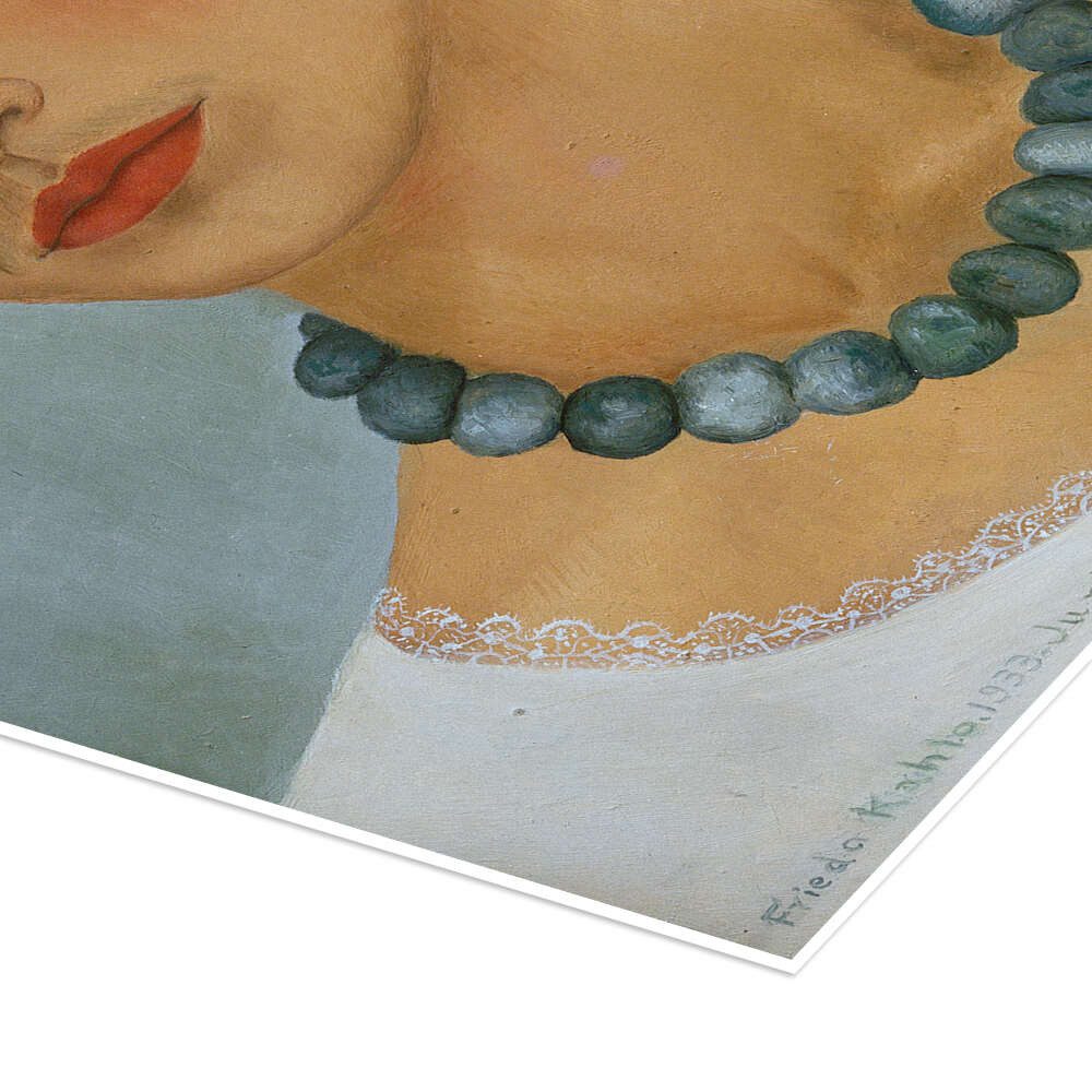 Posterlounge Wandbild Selbstbildnis mit Halskette, 1933, Frida Kahlo, erhältlich als Poster, Leinwandbild, Wandsticker oder Acrylglasbild