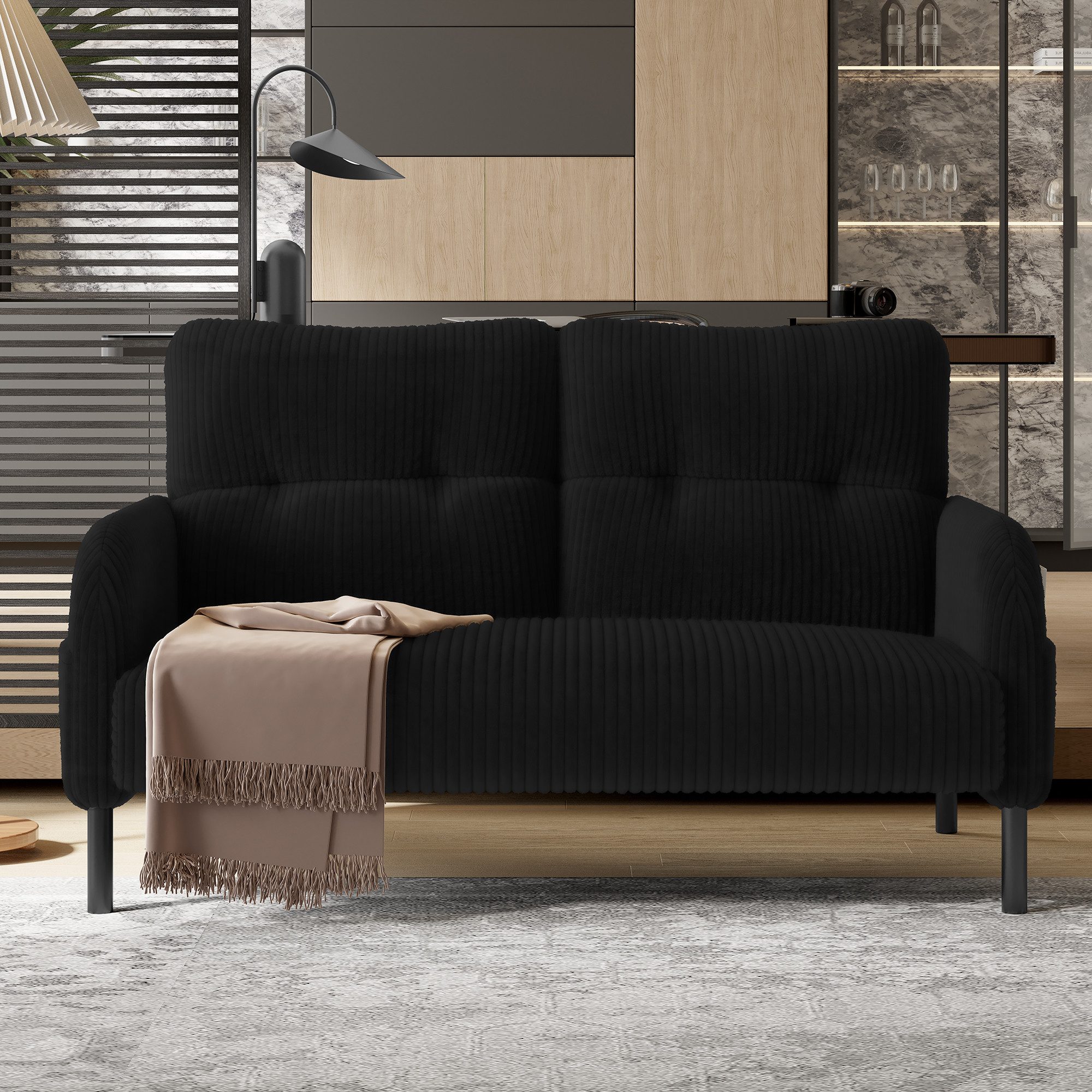 STILVORA Wohnzimmer-Set aus Cordstoff,Zweisitzer Relaxsofa mit günstig online kaufen