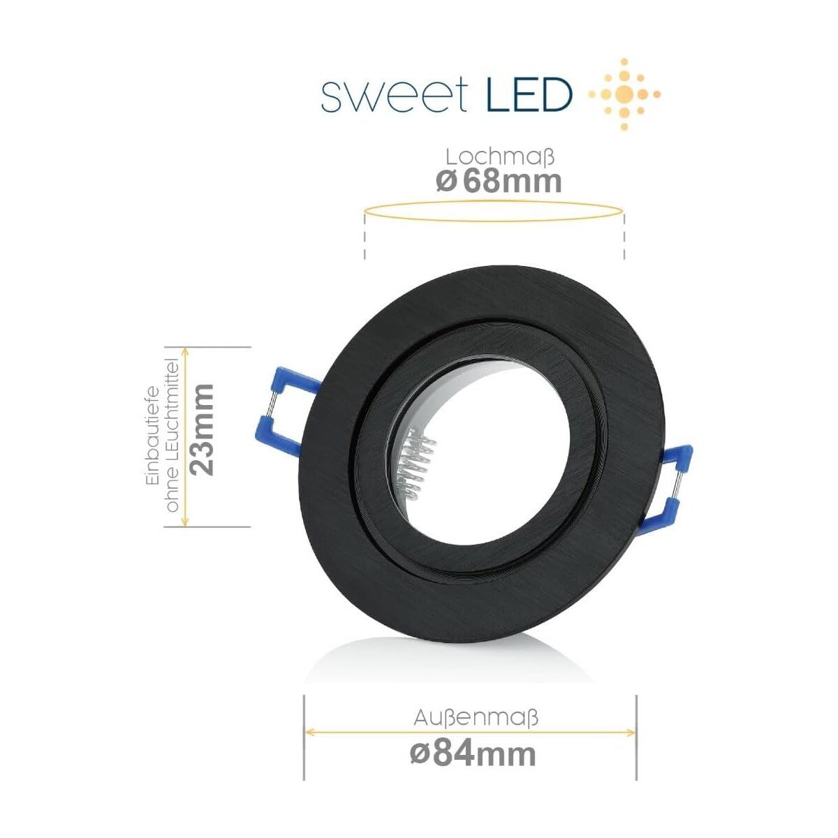Sweet LED LED Einbaustrahler 6er Set IP44 Bad Aluminium 7W GU10 LED Deckens günstig online kaufen