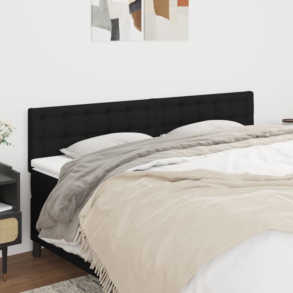 vidaXL Bett Kopfteile Schwarz 200x5x78/88 cm Stoff (1-tlg)
