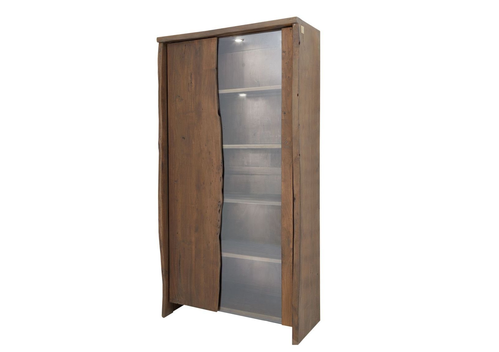 Massivmoebel24 Standvitrine #811 (Vitrine Akazie 105x45x204 braun lackiert PURE ACACIA #811)