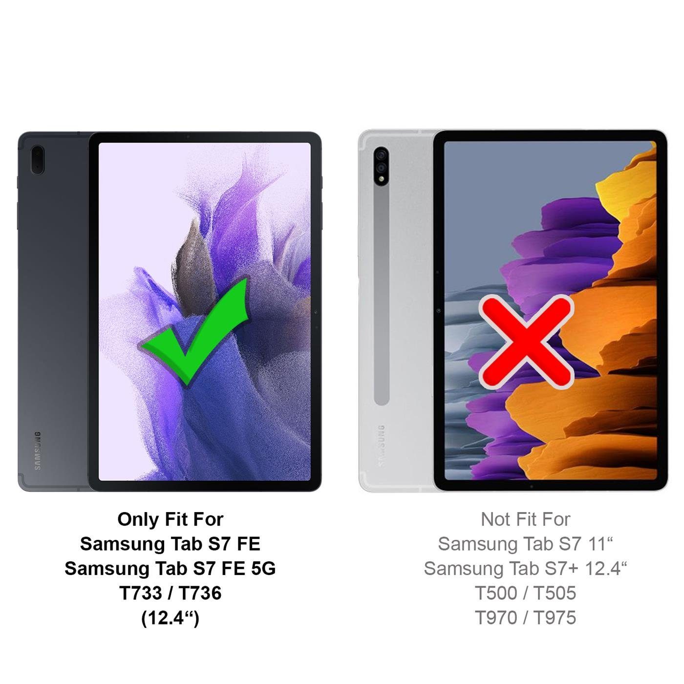 CoolGadget Tablet-Hülle Silikon Case Tablet Hülle Für Samsung Galaxy Tab S7 FE 26,4 cm (10,4 Zoll), Hülle dünne Schutzhülle matt Slim Cover für Samsung Tab S7 FE