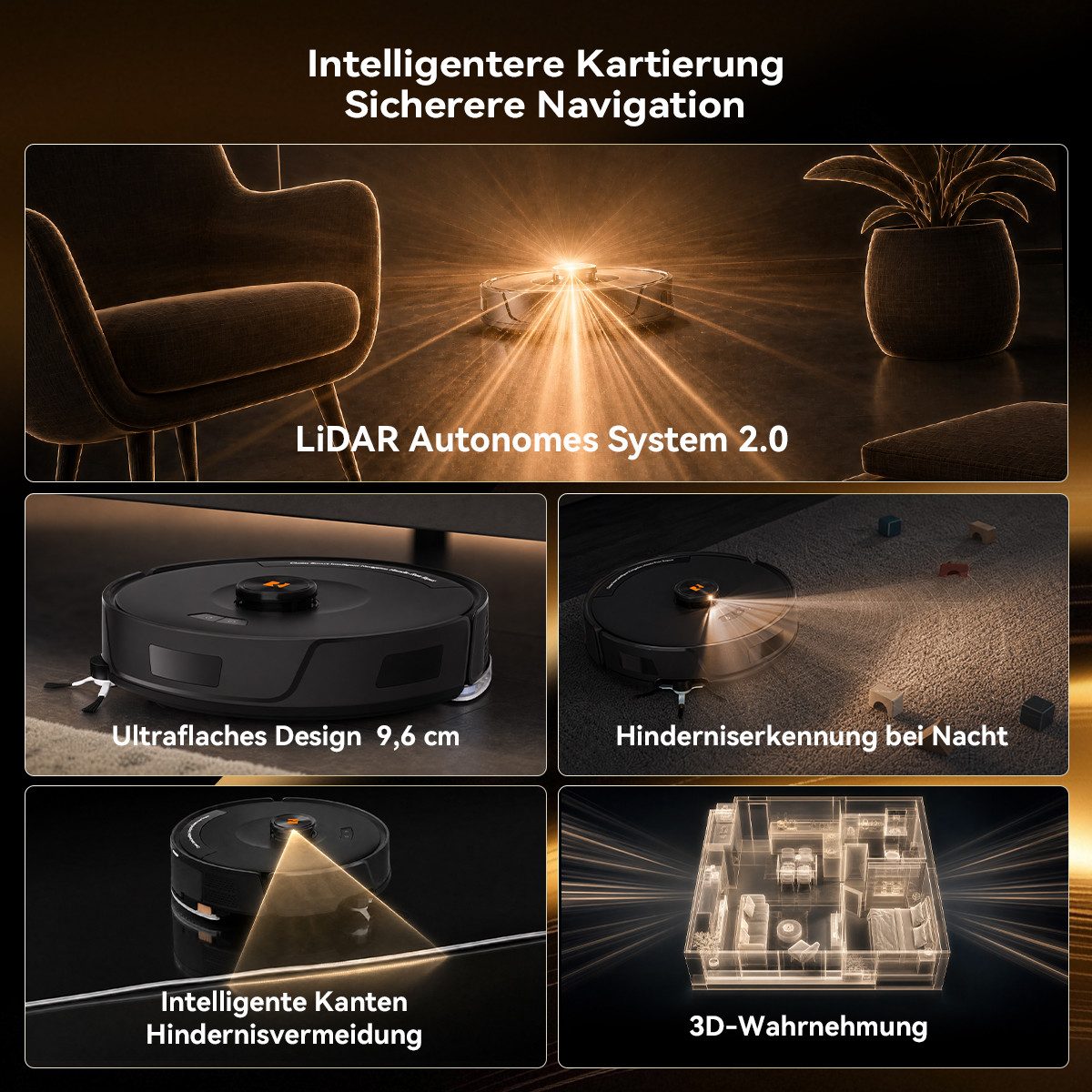 redroad Saugroboter R11 MAX Saugroboter mit Wischfunktion 36000Pa LiDAR/Absaugstation, 1200 W, mit Beutel, Saugroboter mit Wischfunktion, App-Steuerung, für hohe Türschwellen