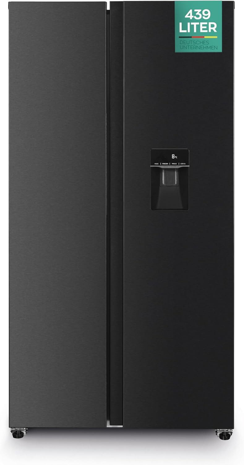 Heinrich´s Kühl-/Gefrierkombination HSBS 3098 SIX, 170 cm hoch, 91 cm breit, Side-by-Side Kühlschrank 439L Gesamtvolumen 151L Gefriervolumen