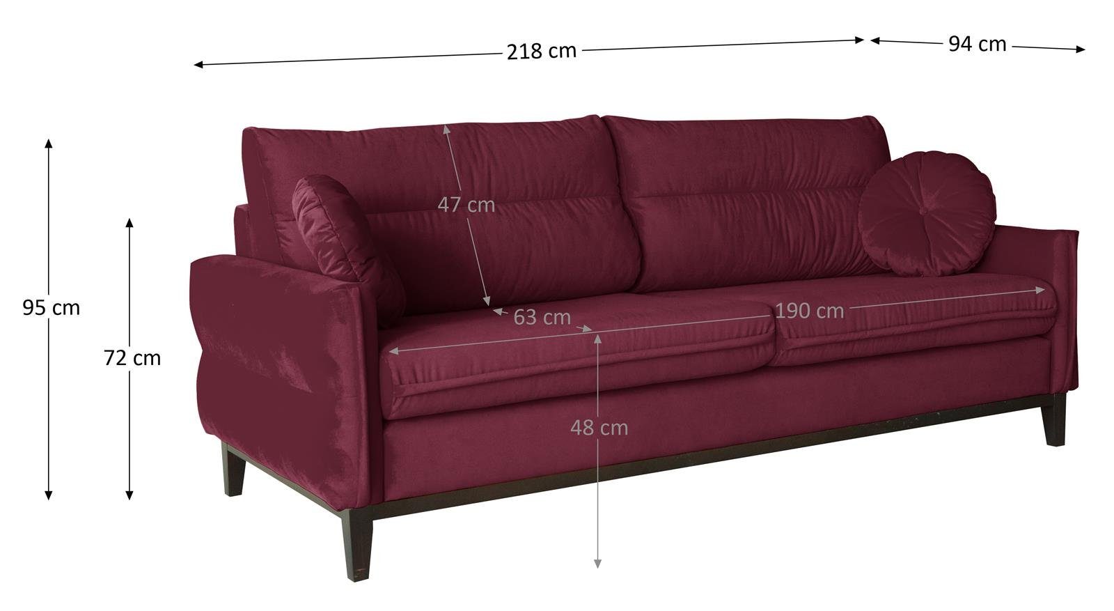 (kronos Burgundy 20) Belweder Beautysofa Sofa