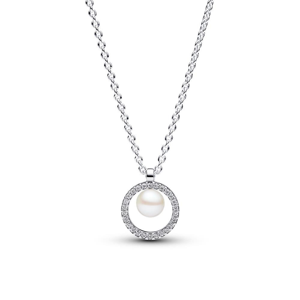 Pandora Silberkette Halskette aus 925er Silber von PANDORA mit Perle und Zi günstig online kaufen