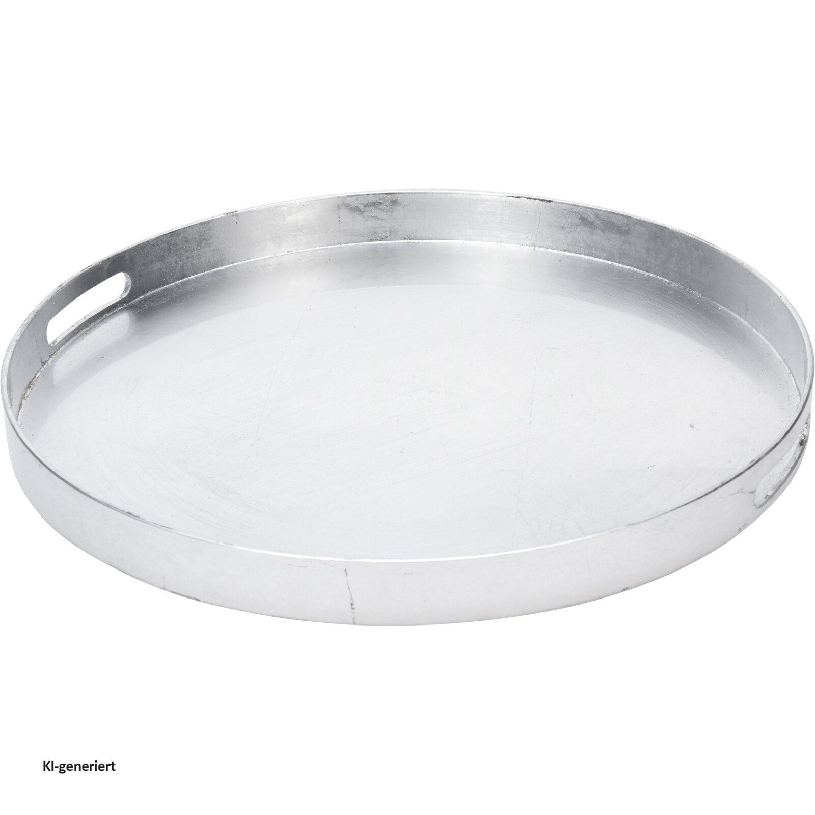 HTI-Living Tablett Serviertablett Rund Silber, Polypropylen (PP), (Stück, 1-tlg., 1 Tablett), Dekotablett