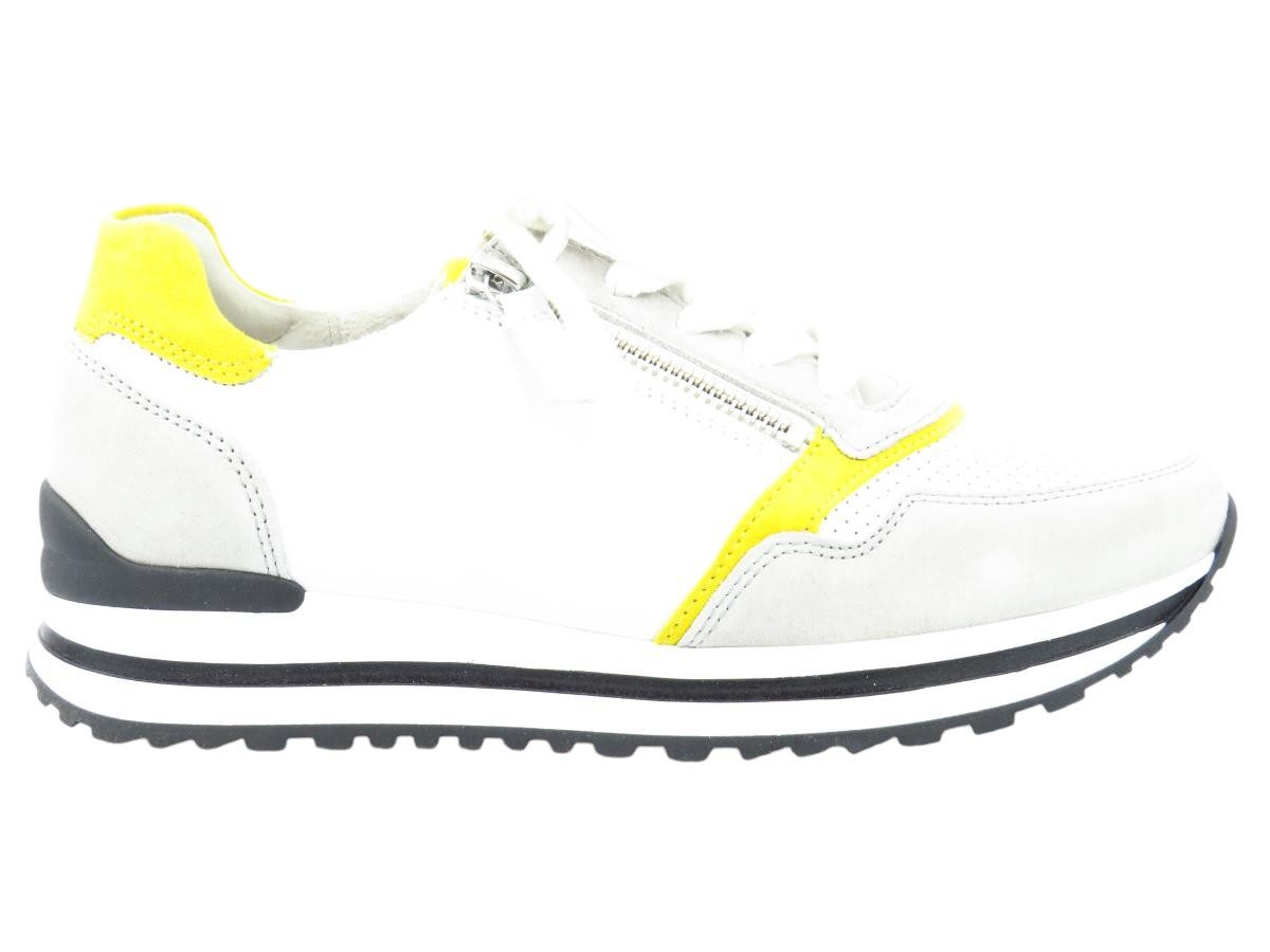 weiss/grau/gelb Reißvers. Sneaker