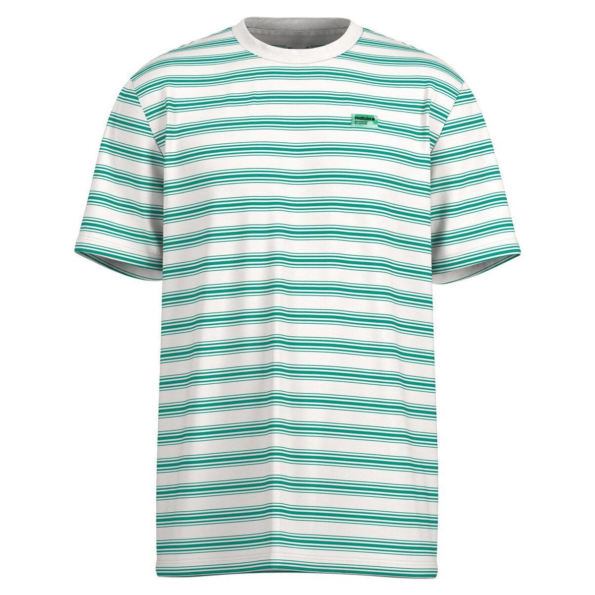Maloja Kurzarmshirt GriffinM. Bio-Baumwoll-T-Shirt im Boxy Fit mit garngefärbten Streifen. Drei