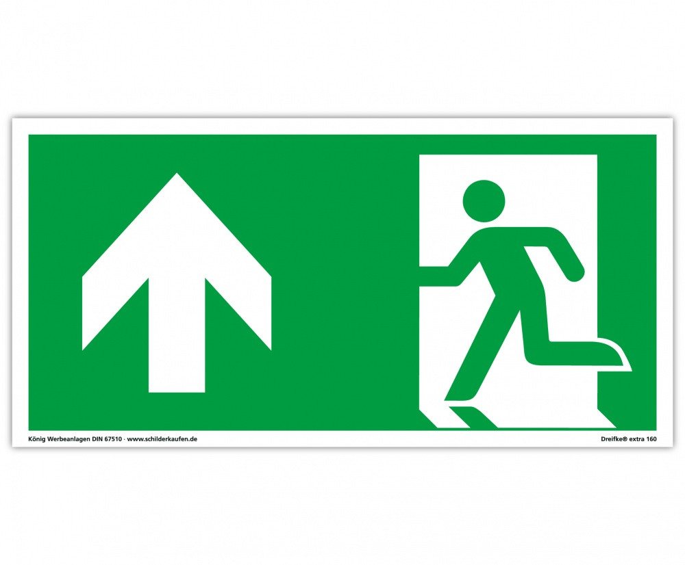 Thumbnail - König Werbeanlagen Hinweisschild Notausgang, extra langnachl., PVC selbstkl. 297x148mm, gemäß ASR A1.3